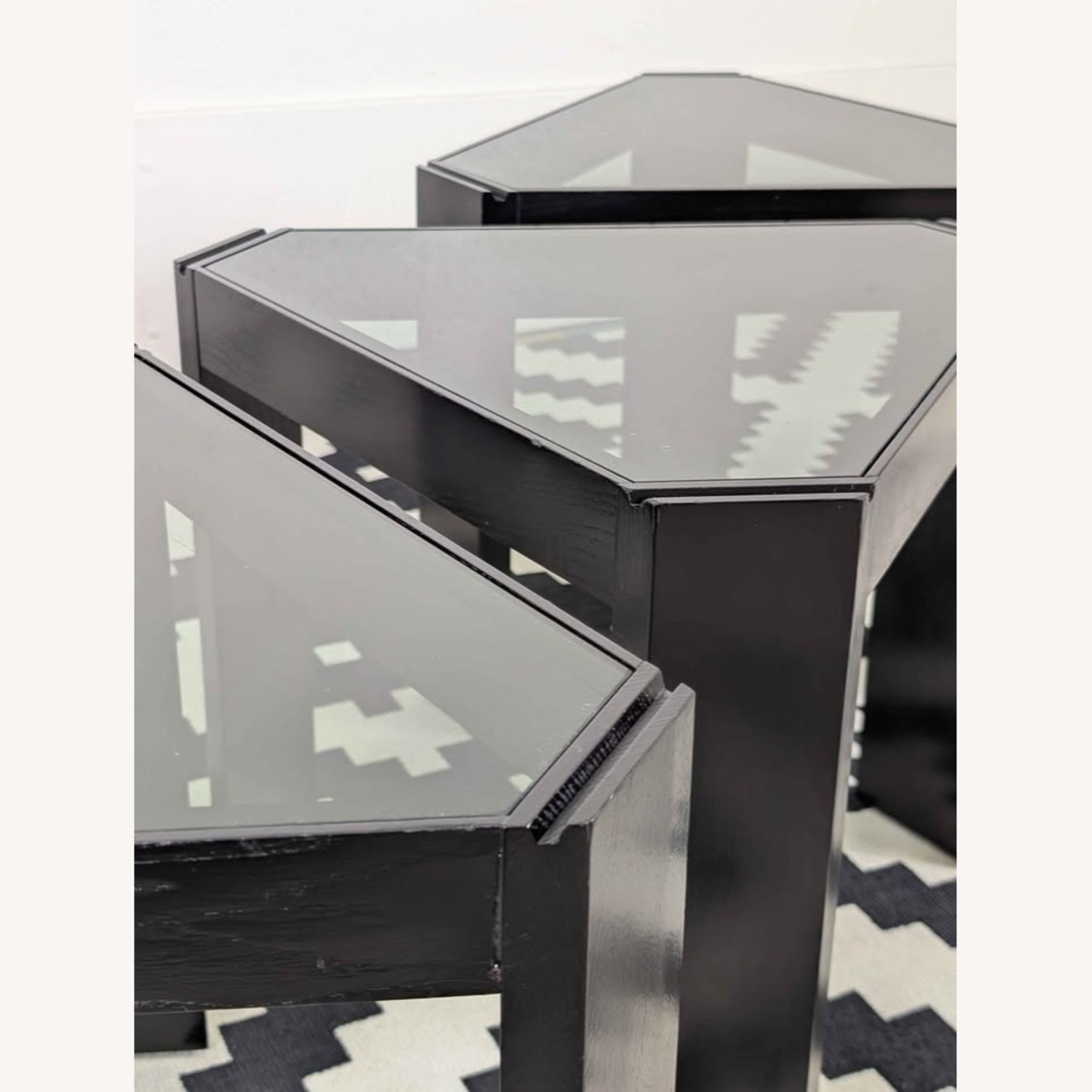 Italian Set Black End Coffee Tables Porada Arredi - image-4