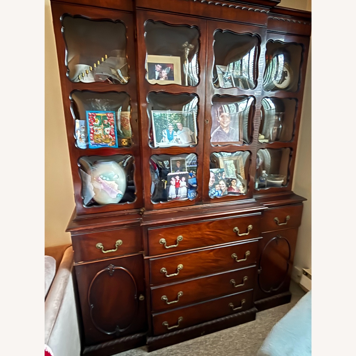 Vintage/Antique Dark Brown Wood Armoire - image-2