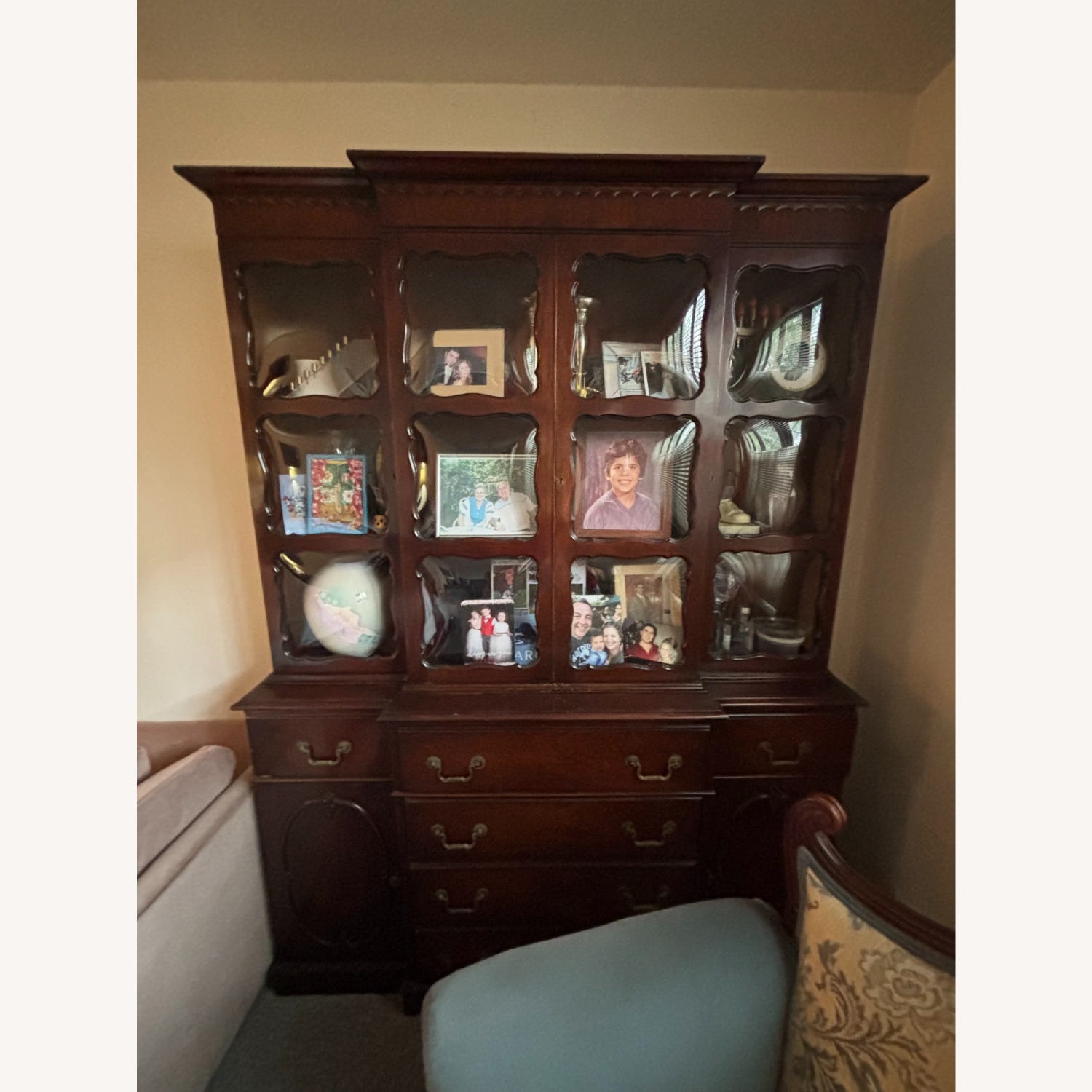 Vintage/Antique Dark Brown Wood Armoire - image-3