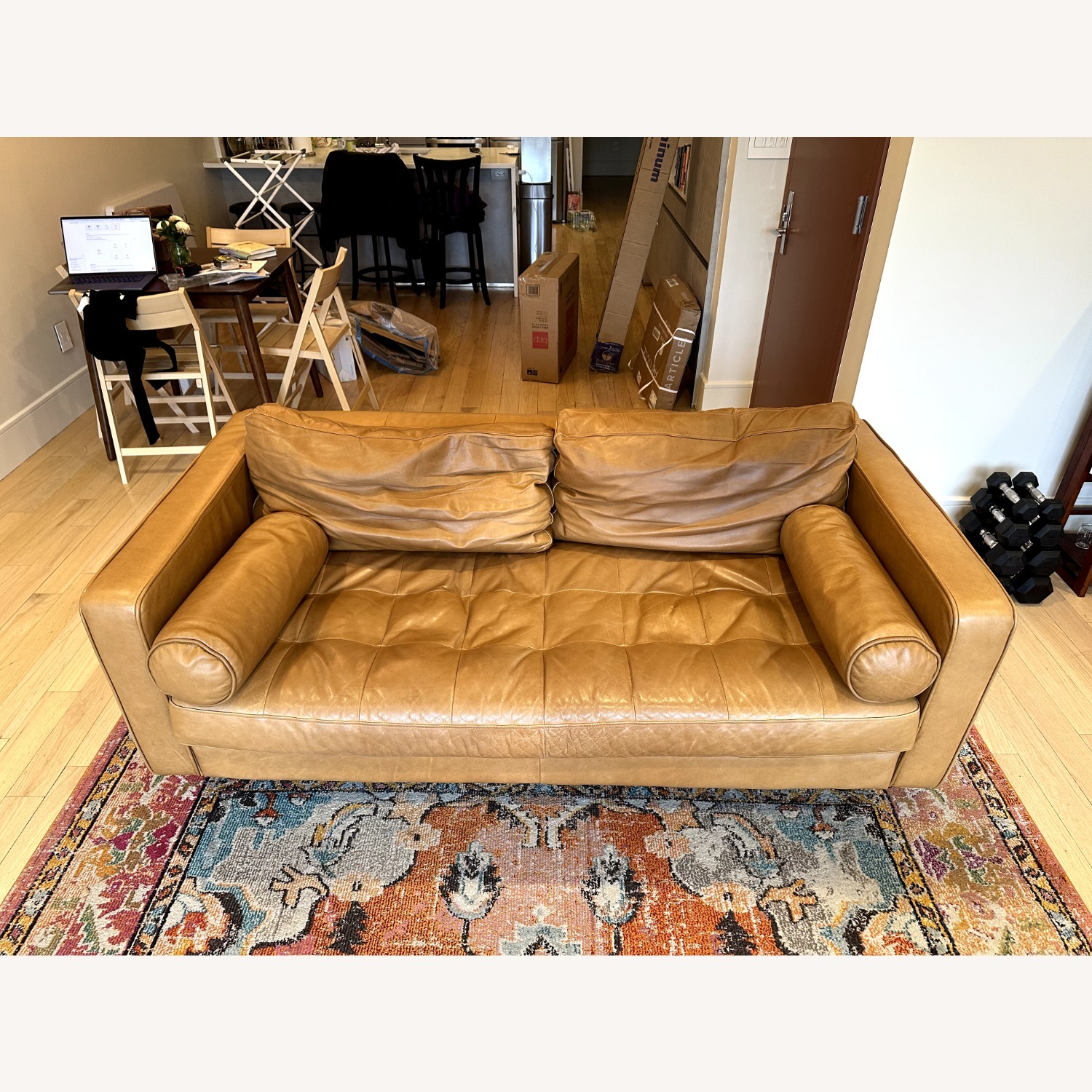 Article Sven 72" Tufted Leather Loveseat - image-1