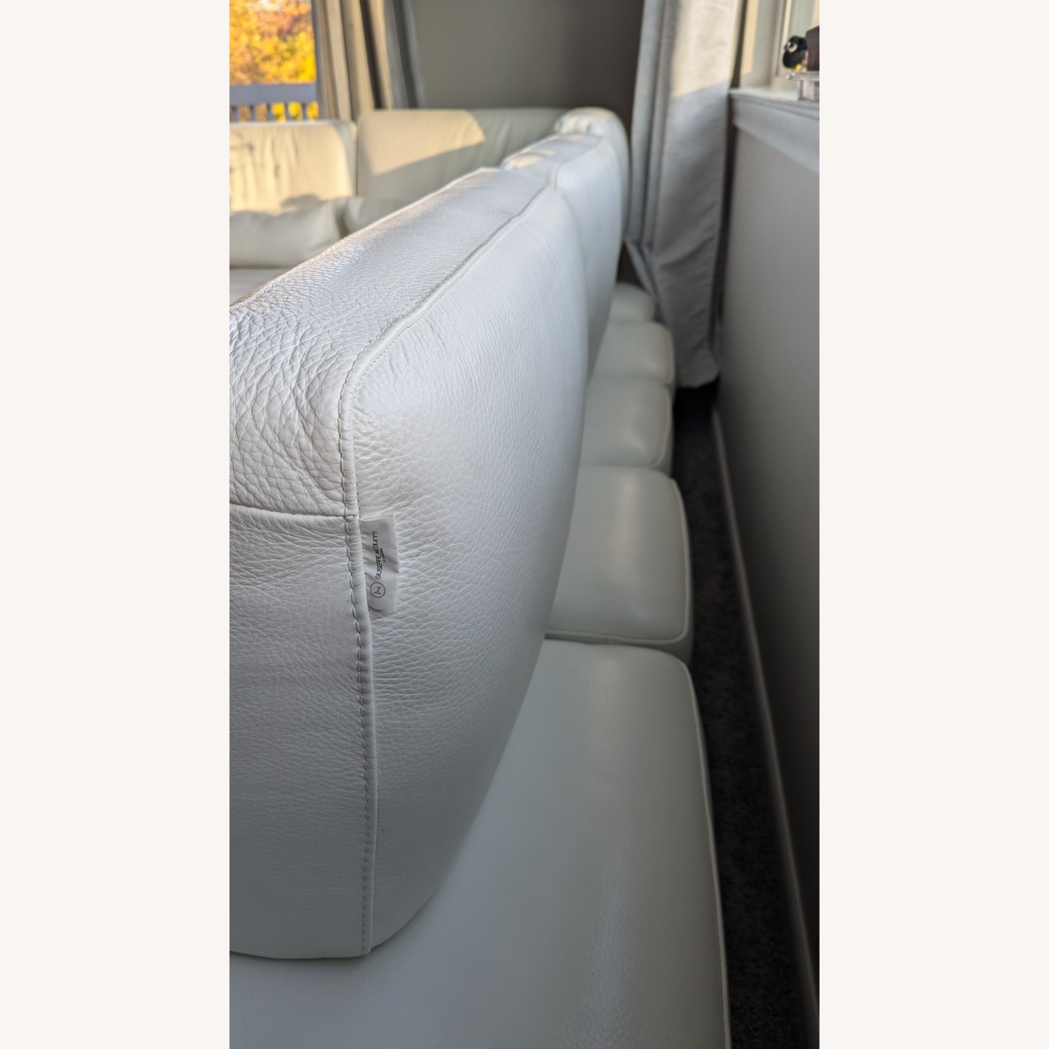 White Leather 2 Piece Sectional - image-2