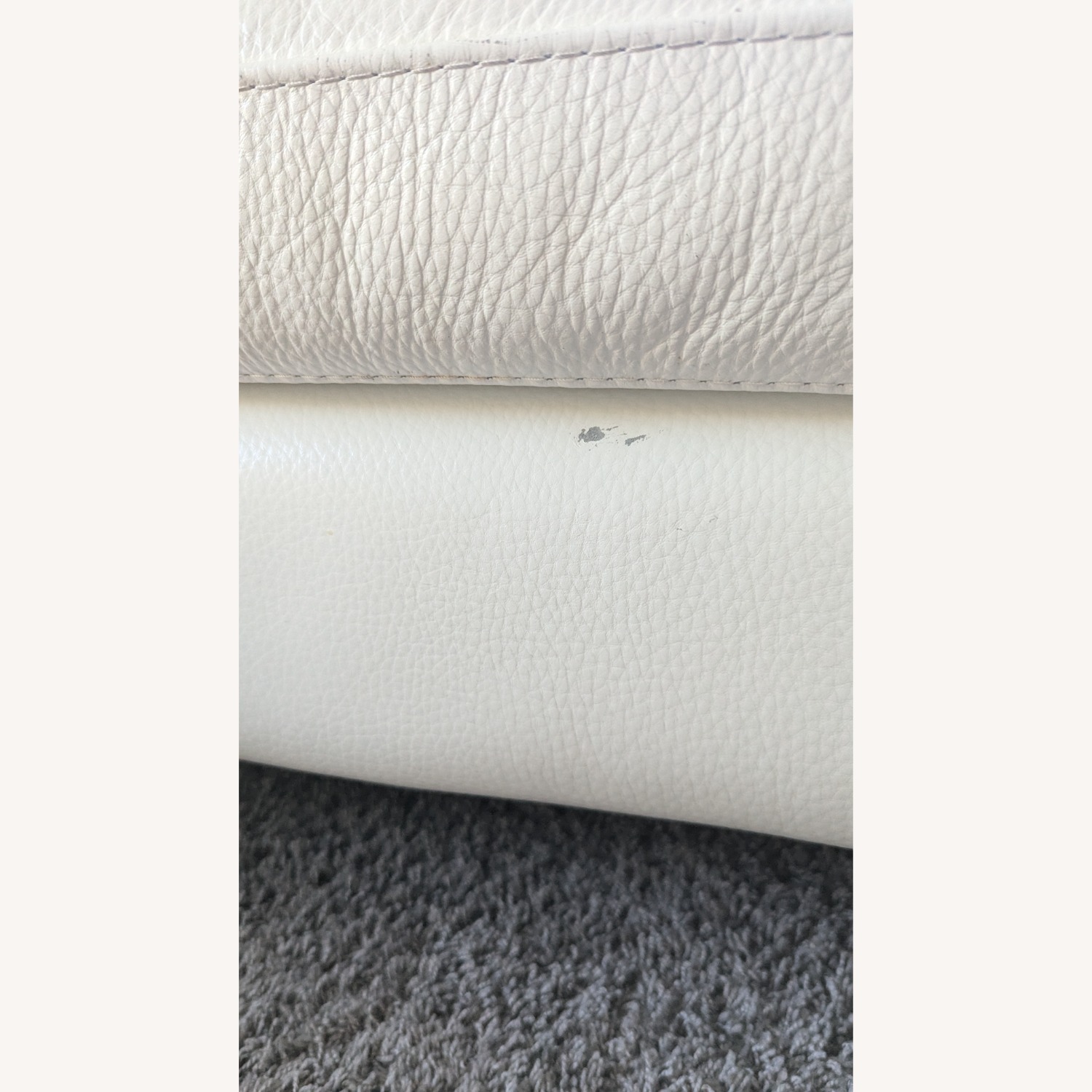 White Leather 2 Piece Sectional - image-5
