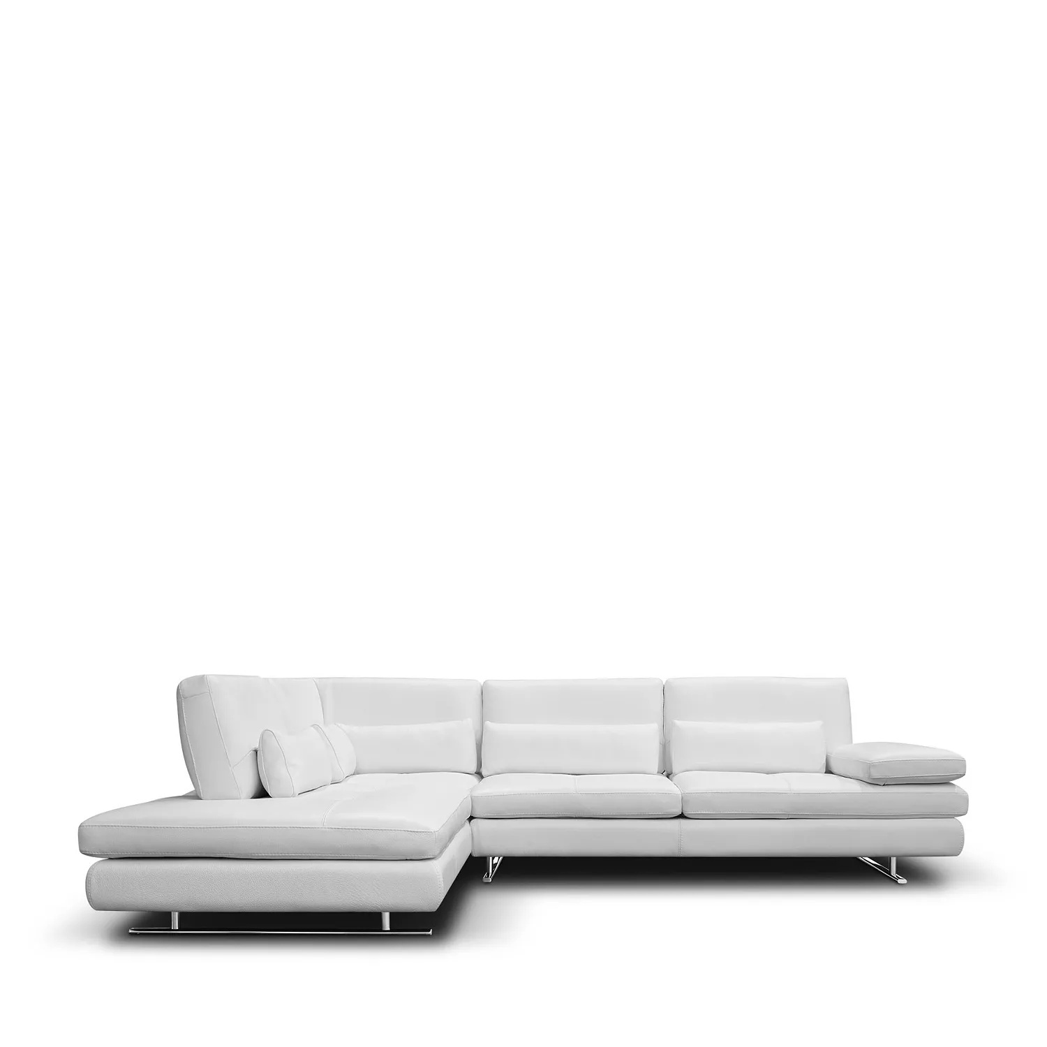 White Leather 2 Piece Sectional - image-6