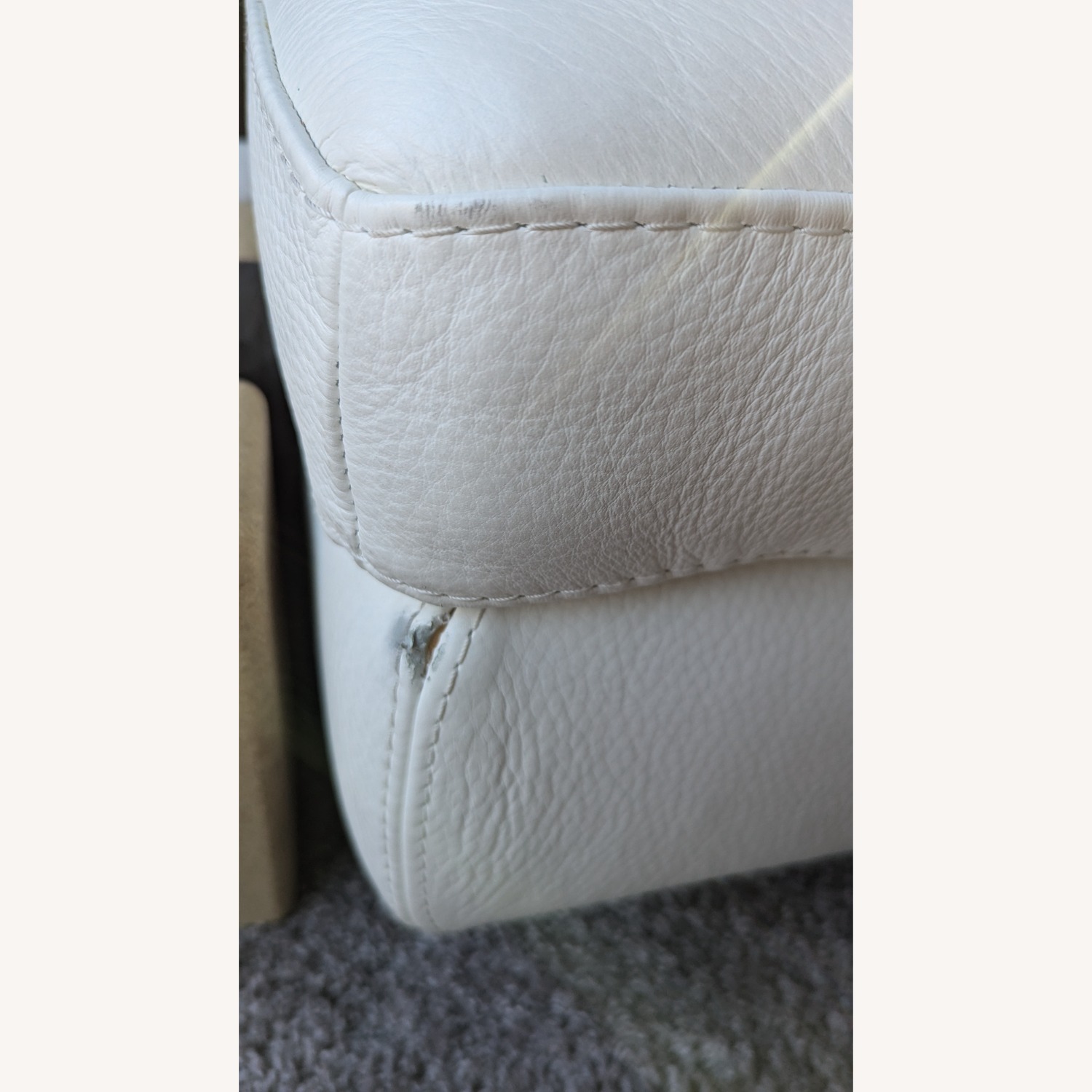 White Leather 2 Piece Sectional - image-4