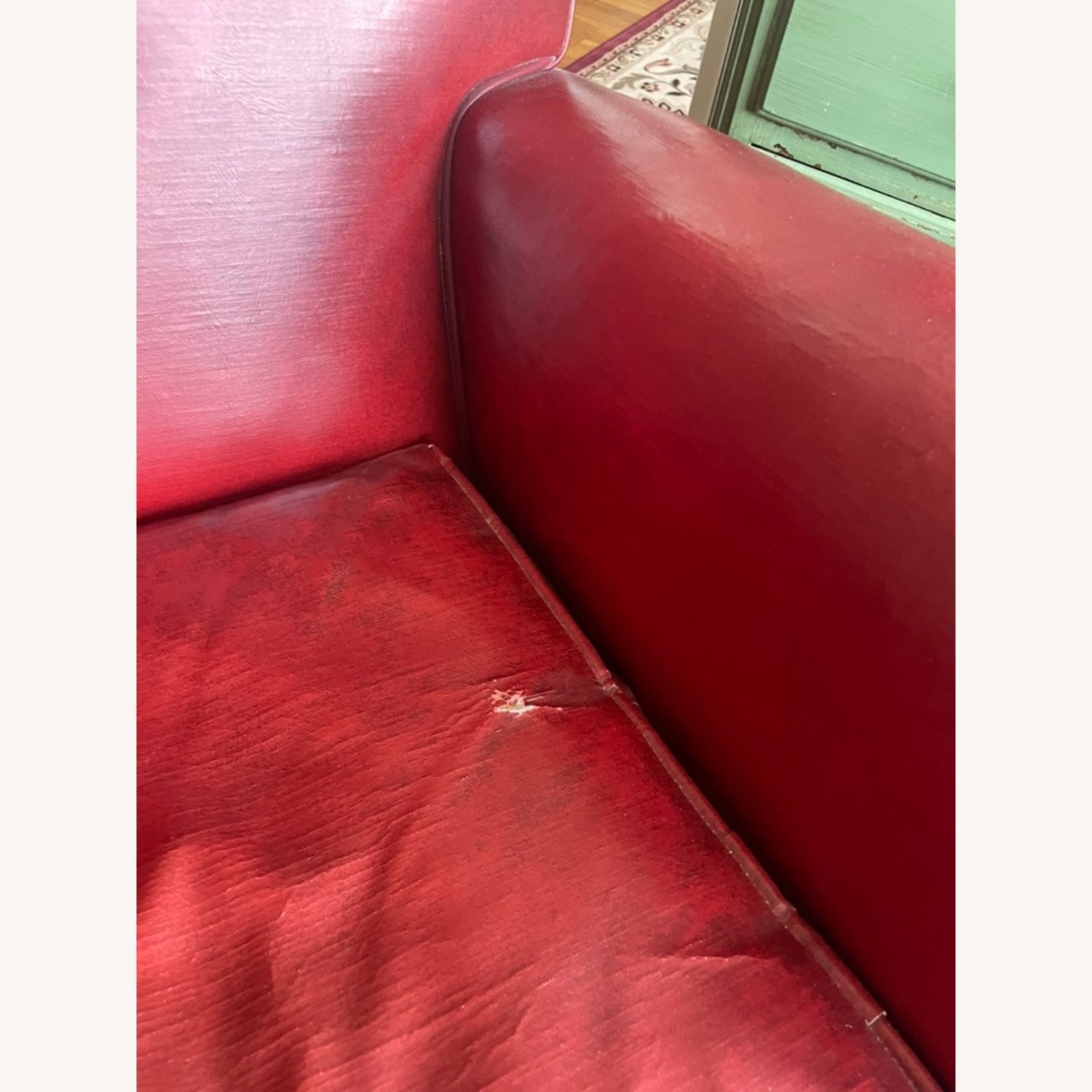 Vintage Oxblood Leather Rocking Chair - image-4