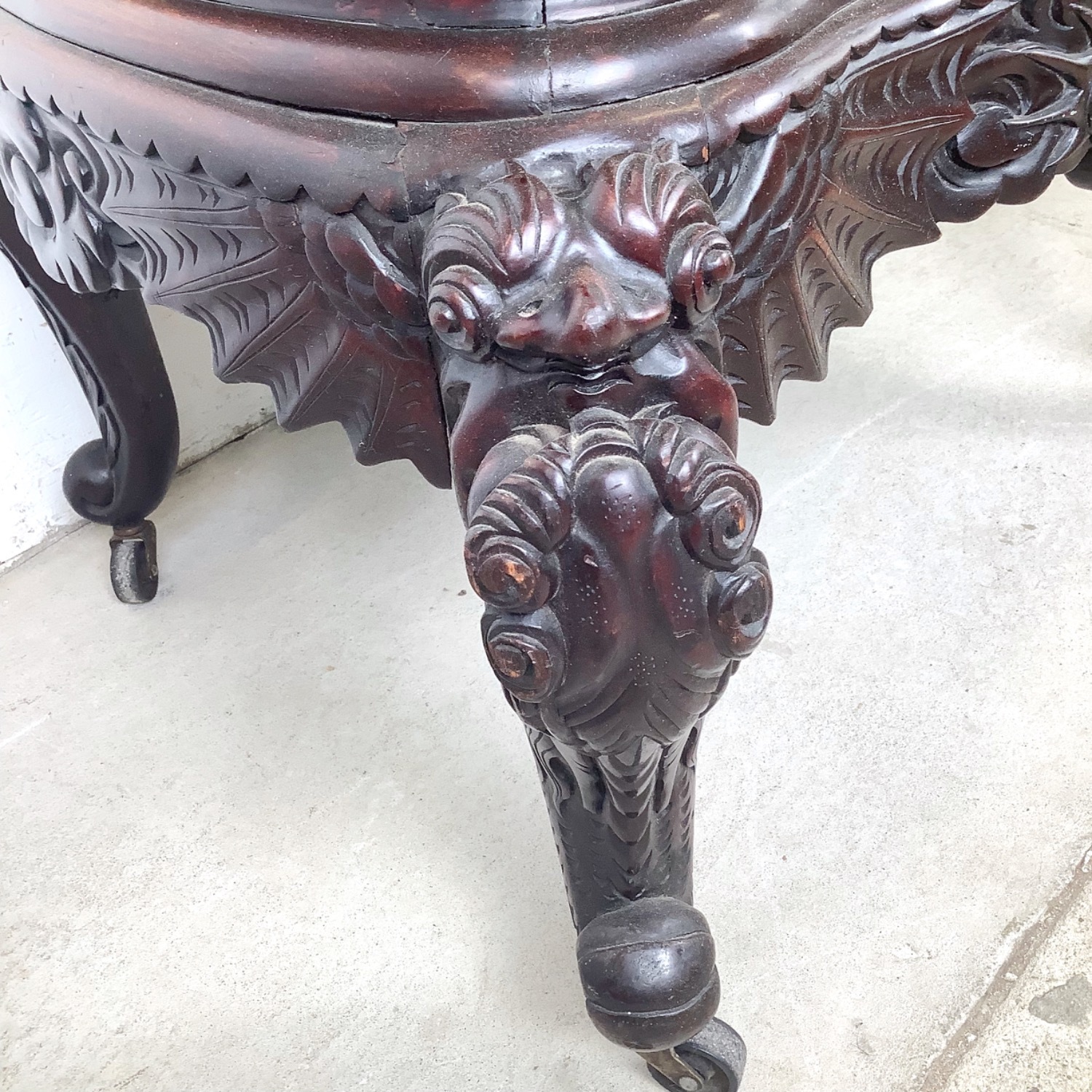 Antique Asian Carved Hardwood Throne Chair - image-13