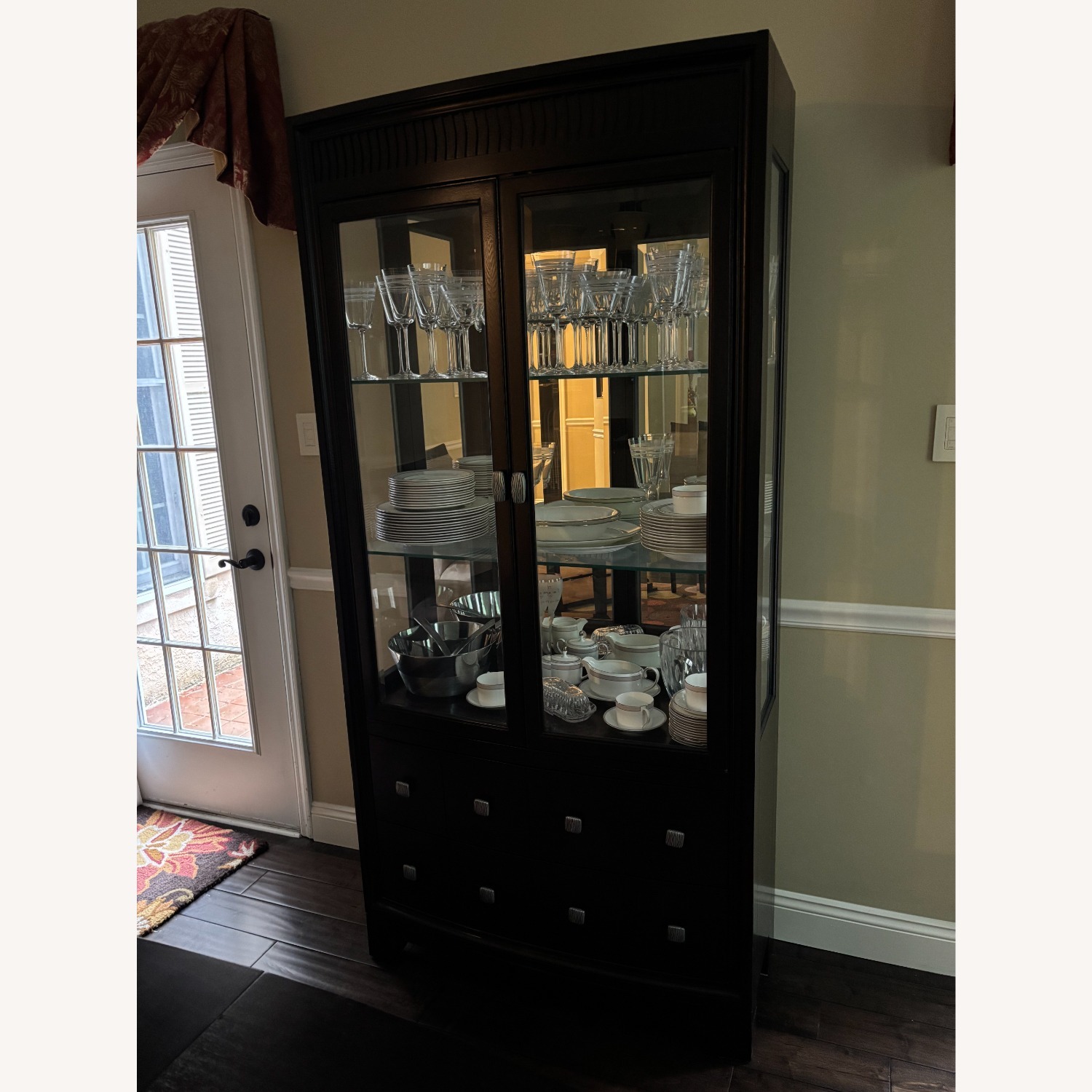 A|R|T Furniture Dark Brown Wood China Cabinet - image-2