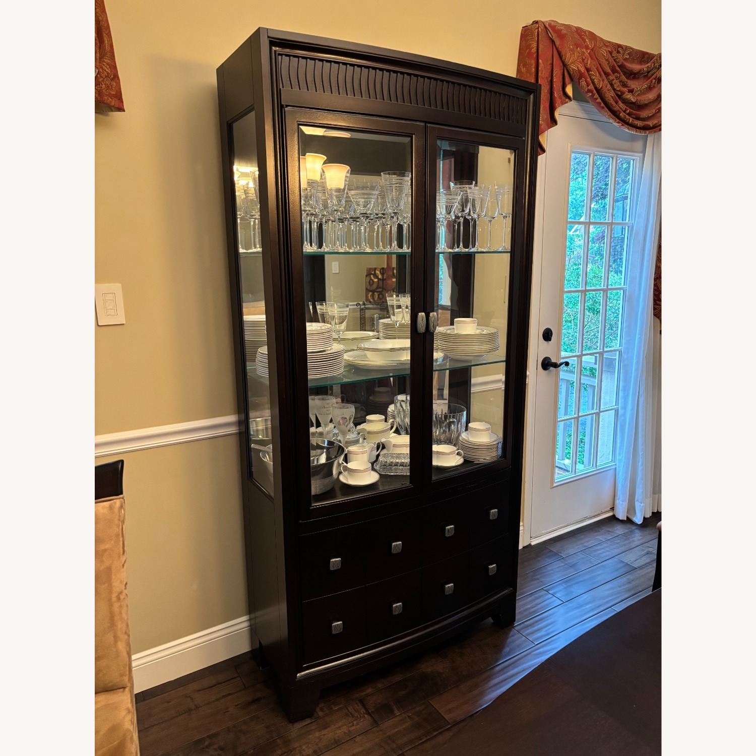 A|R|T Furniture Dark Brown Wood China Cabinet - image-4