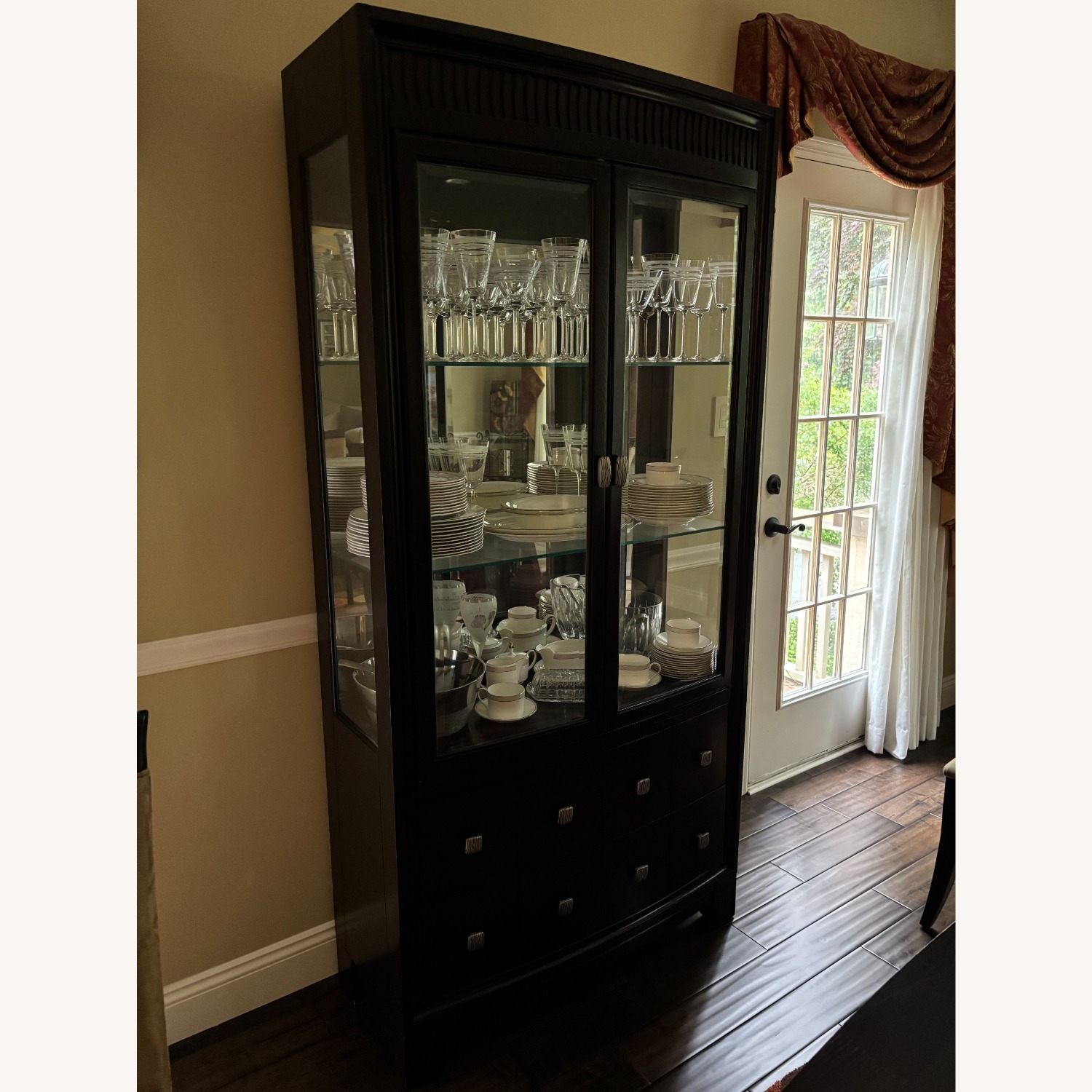 A|R|T Furniture Dark Brown Wood China Cabinet - image-3