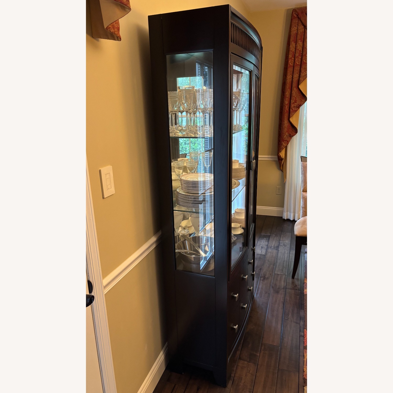 A|R|T Furniture Dark Brown Wood China Cabinet - image-7
