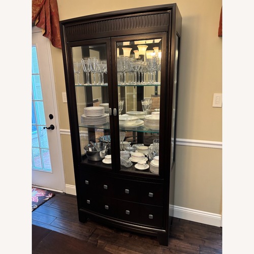 Used A|R|T Furniture Dark Brown Wood China Cabinet for sale on AptDeco