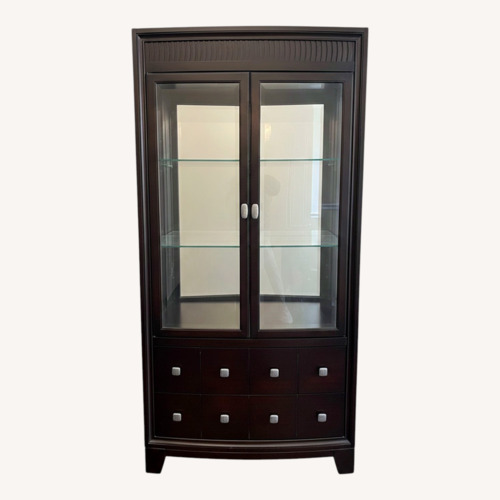 Used A|R|T Furniture Dark Brown Wood China Cabinet for sale on AptDeco