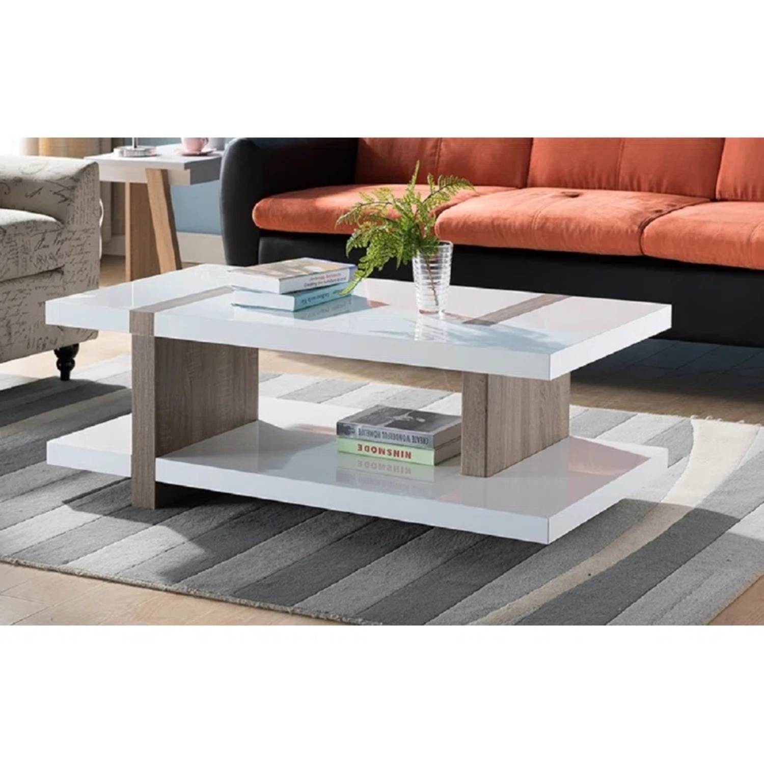 Latitude Run White Frame Coffee Table - image-4