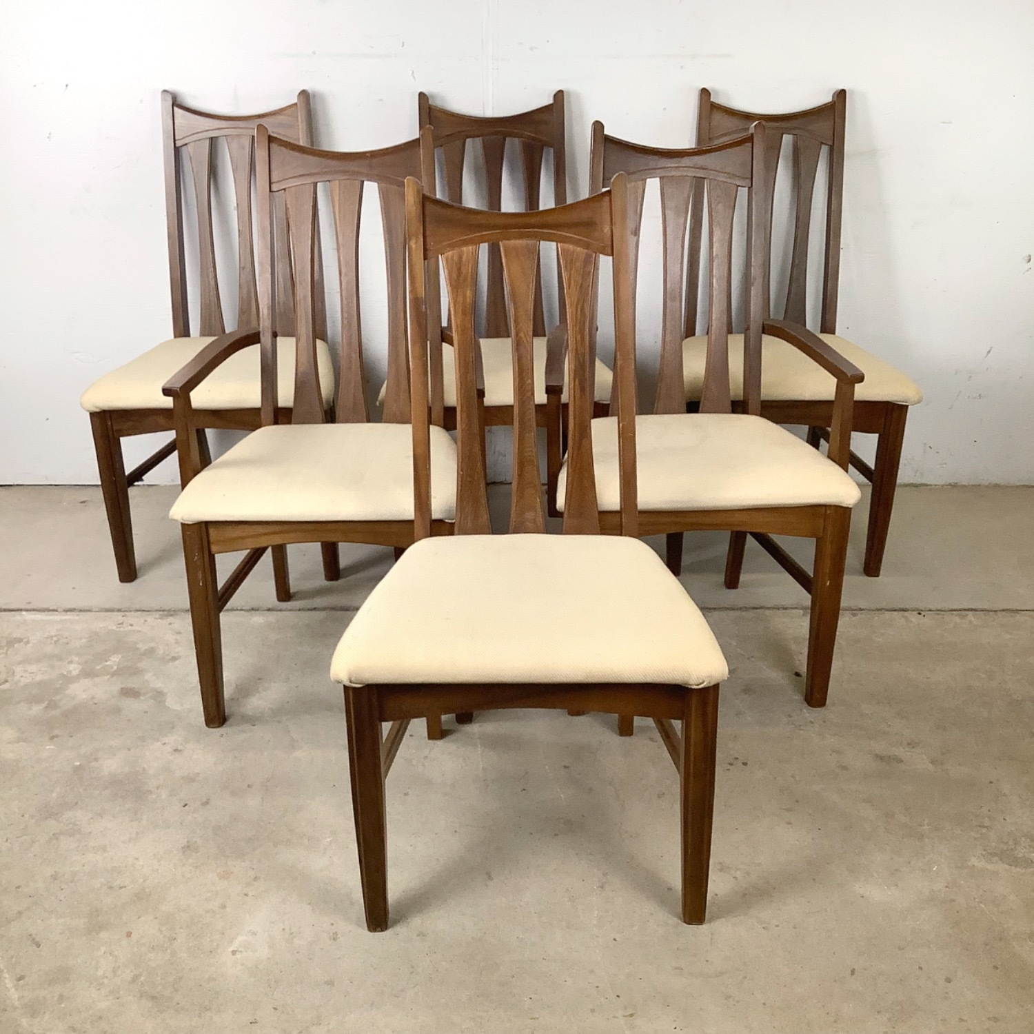Set of Six Mid-Century Walnut Dining Chairs - image-23
