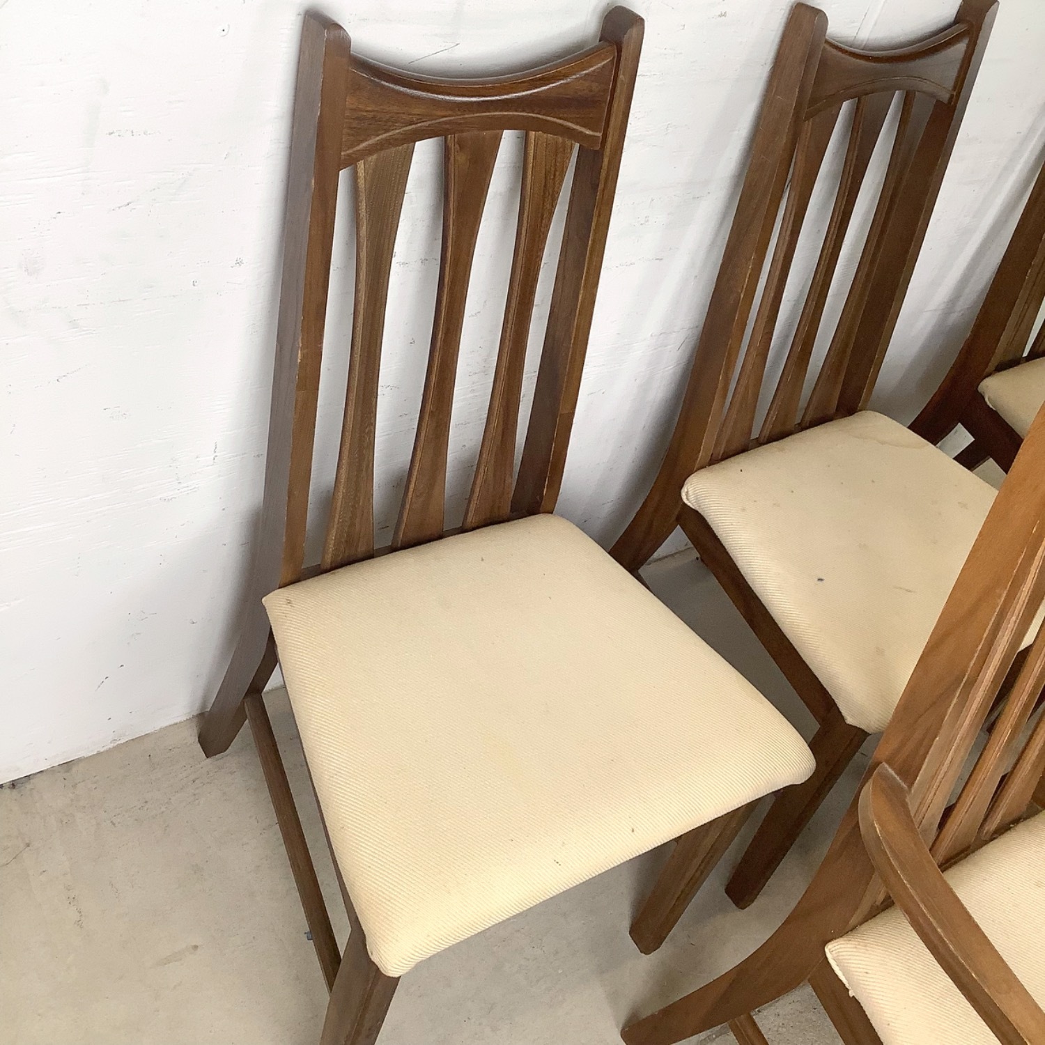 Set of Six Mid-Century Walnut Dining Chairs - image-9