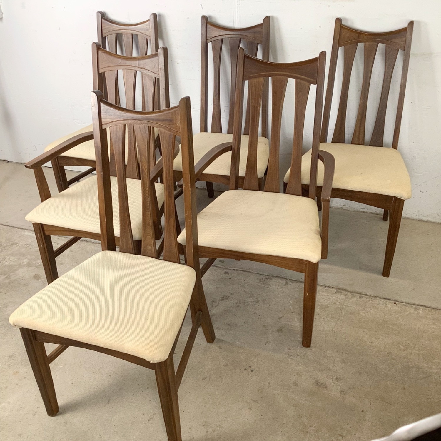 Set of Six Mid-Century Walnut Dining Chairs - image-22