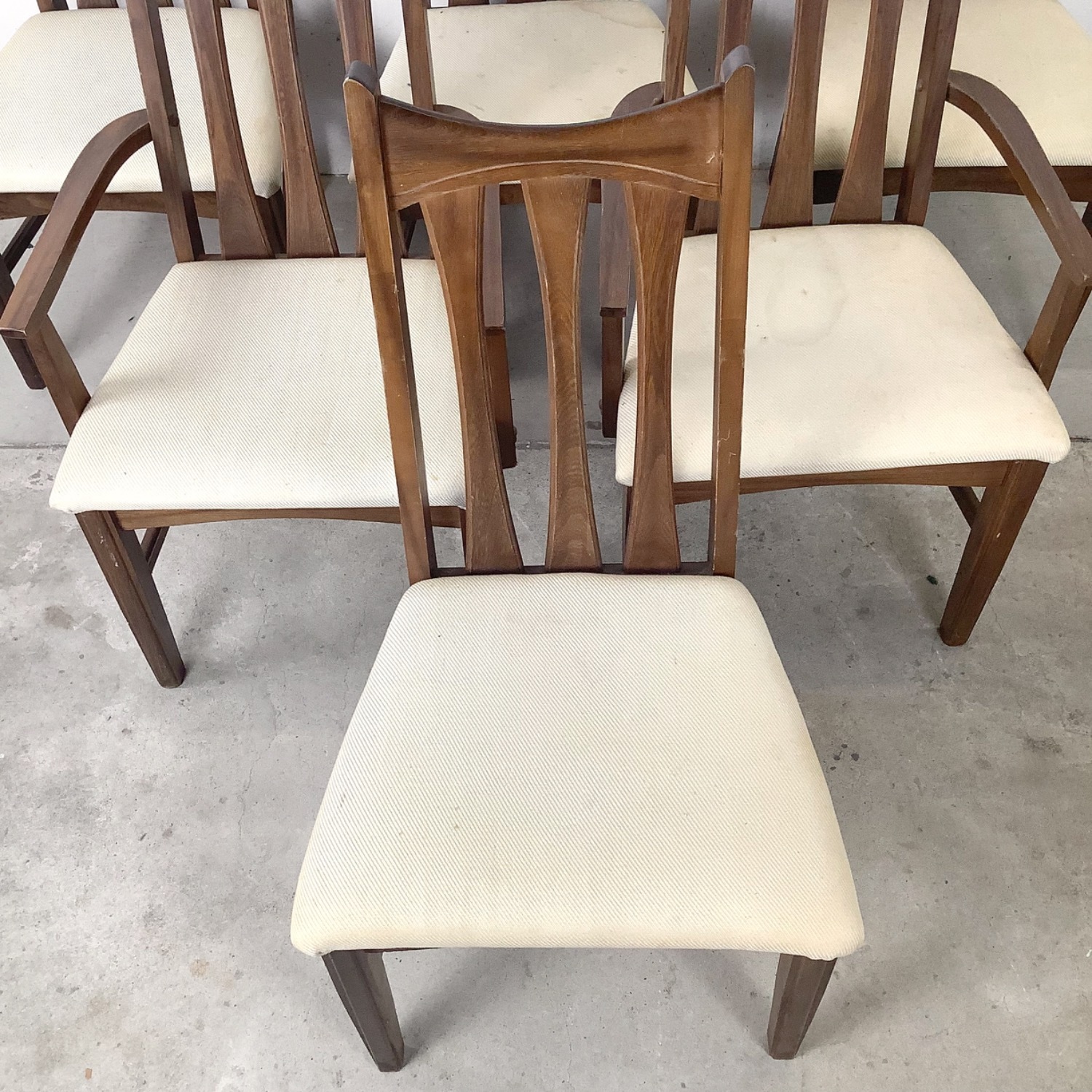 Set of Six Mid-Century Walnut Dining Chairs - image-7