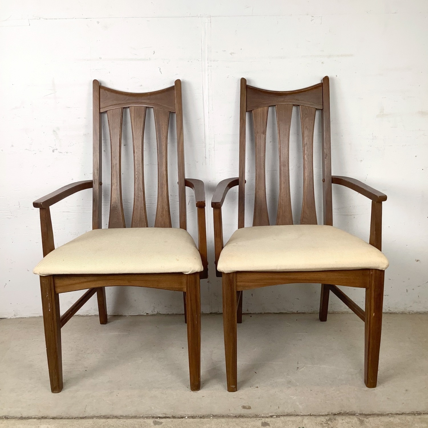 Set of Six Mid-Century Walnut Dining Chairs - image-4