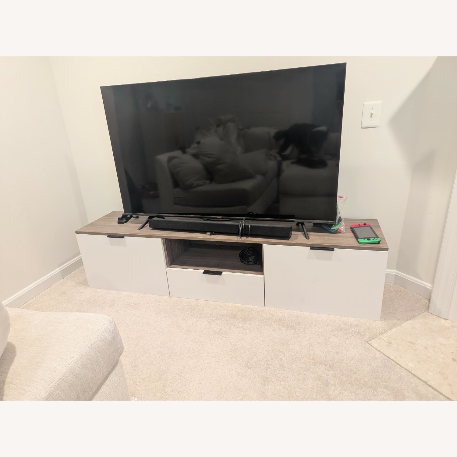 Wayfair Dennet TV Stand and Media Storage White Wood - image-2