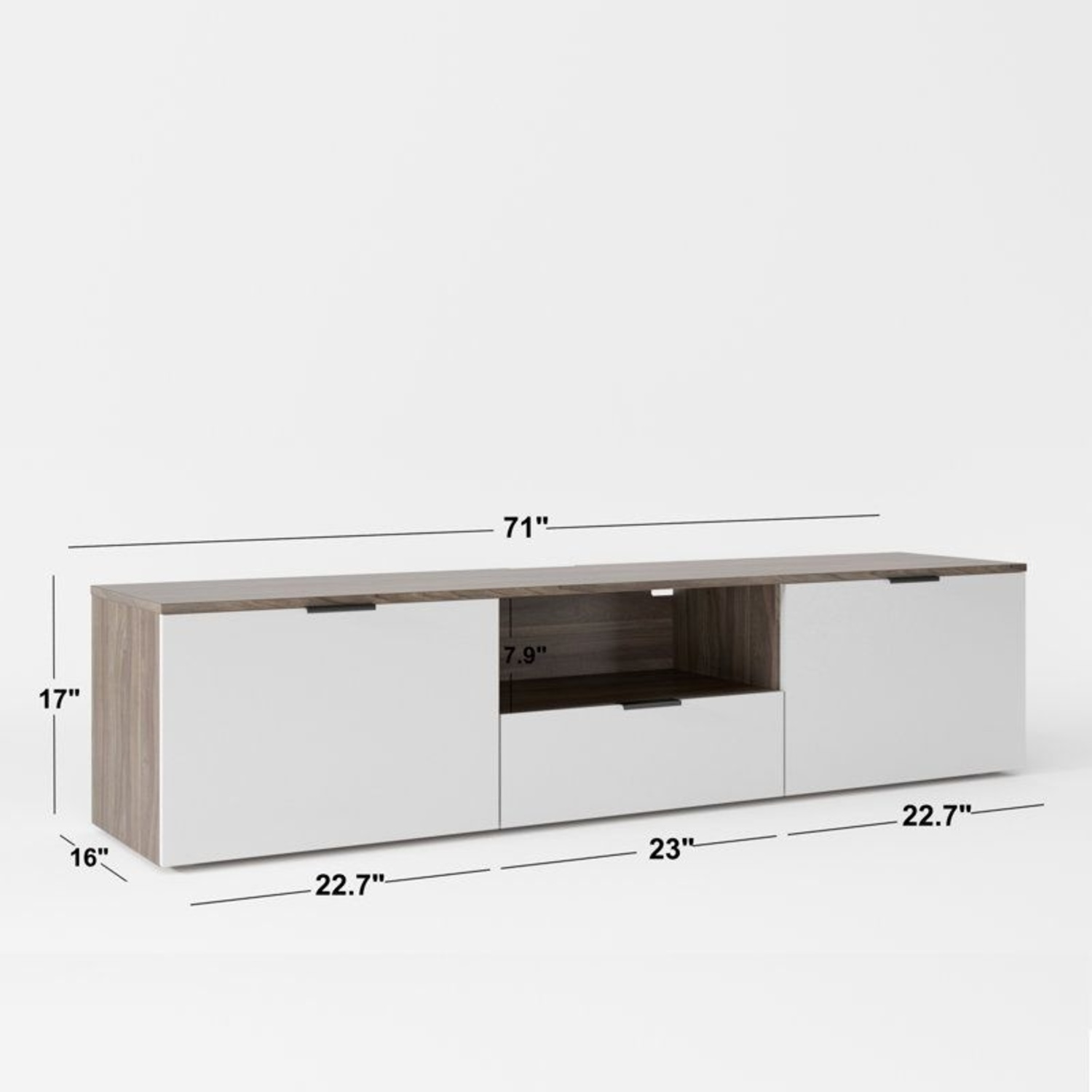 Wayfair Dennet TV Stand and Media Storage White Wood - image-6