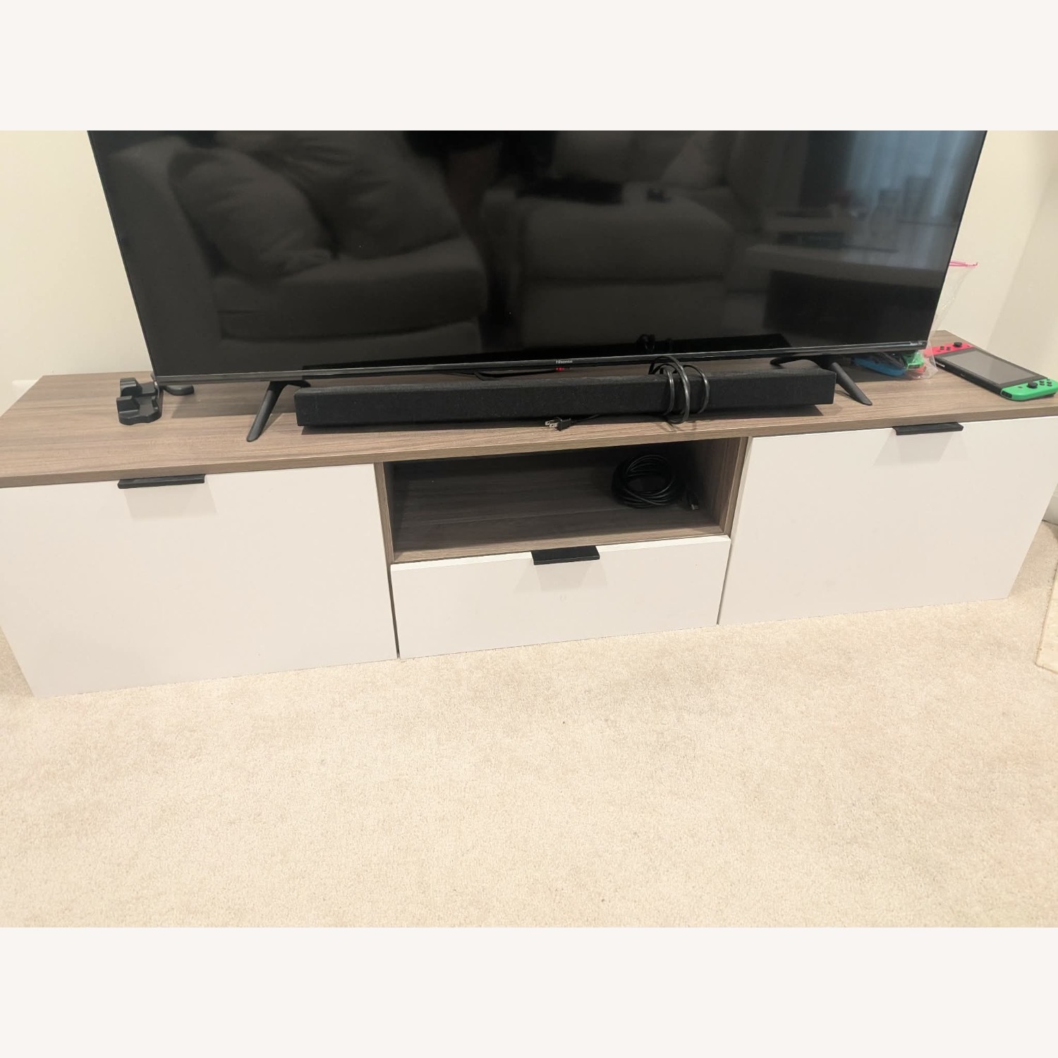 Wayfair Dennet TV Stand and Media Storage White Wood - image-5