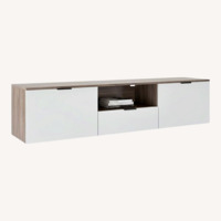 Wayfair Dennet TV Stand and Media Storage White Wood