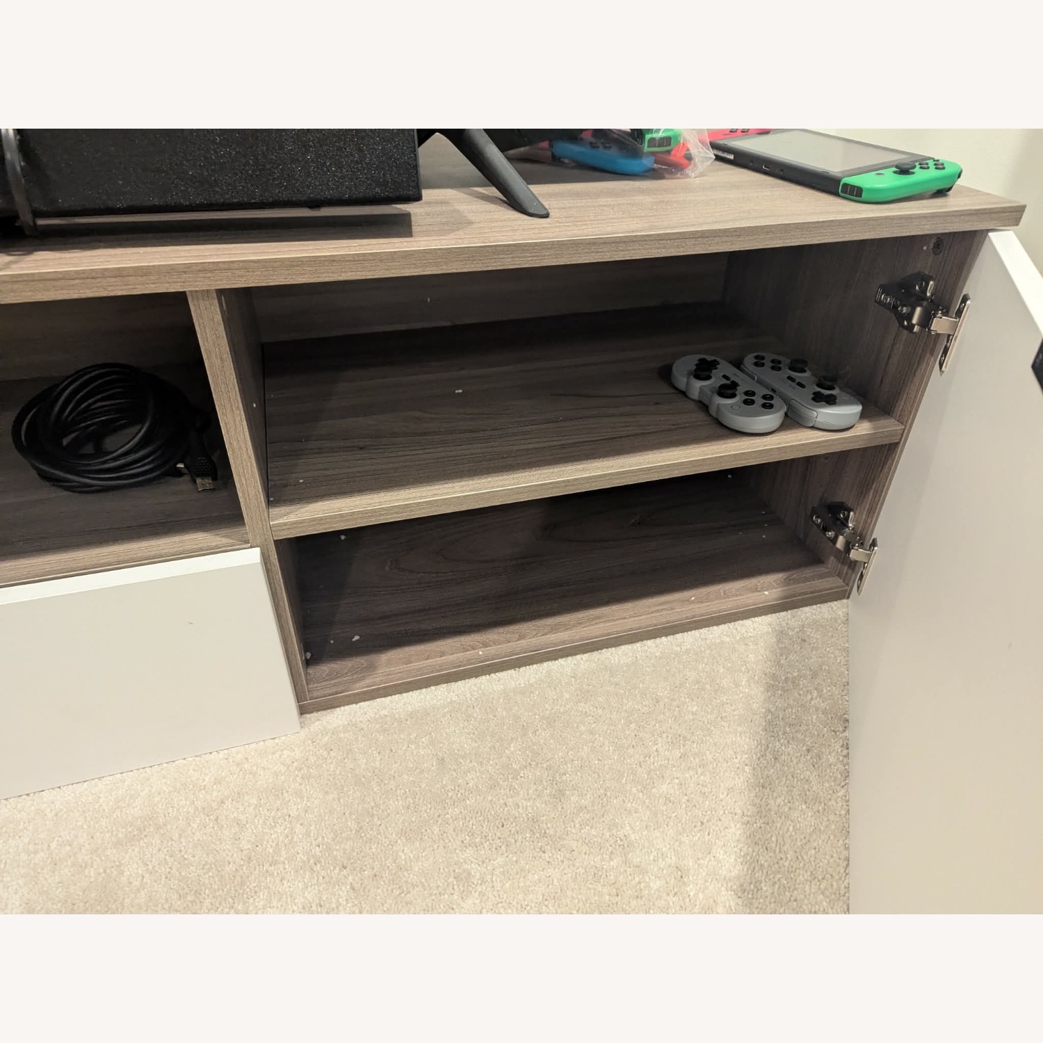 Wayfair Dennet TV Stand and Media Storage White Wood - image-3