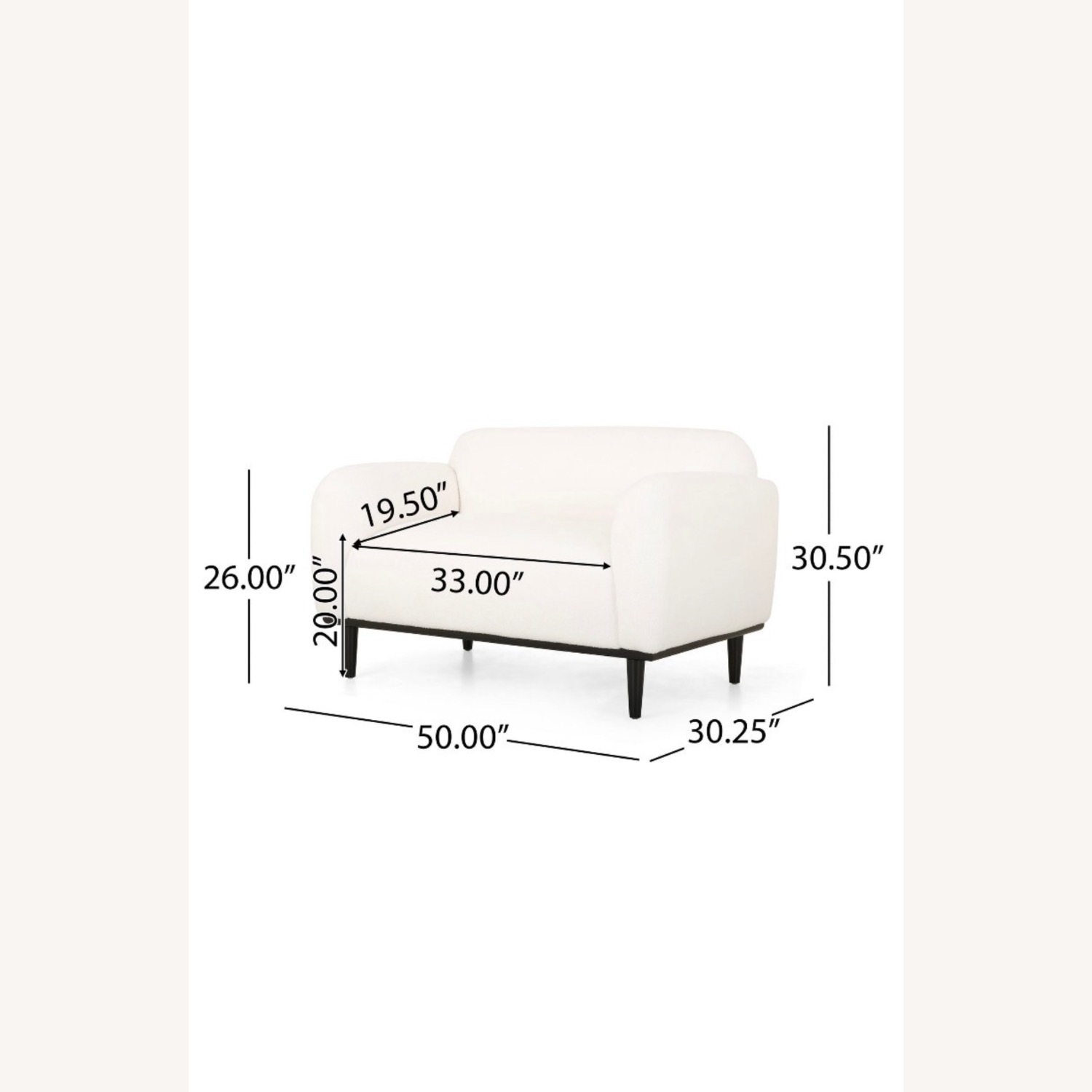 Christopher Knight Home White Fabric Loveseat - image-5