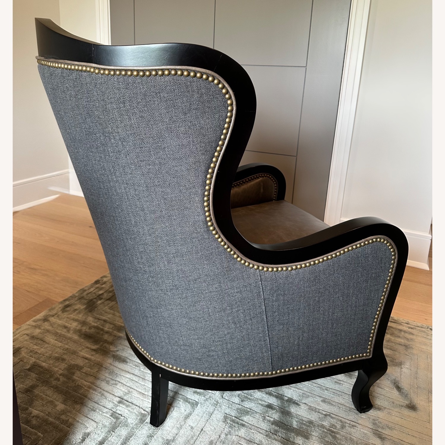 Arhaus Catania Wingback Chair & Matching Ottoman - image-3