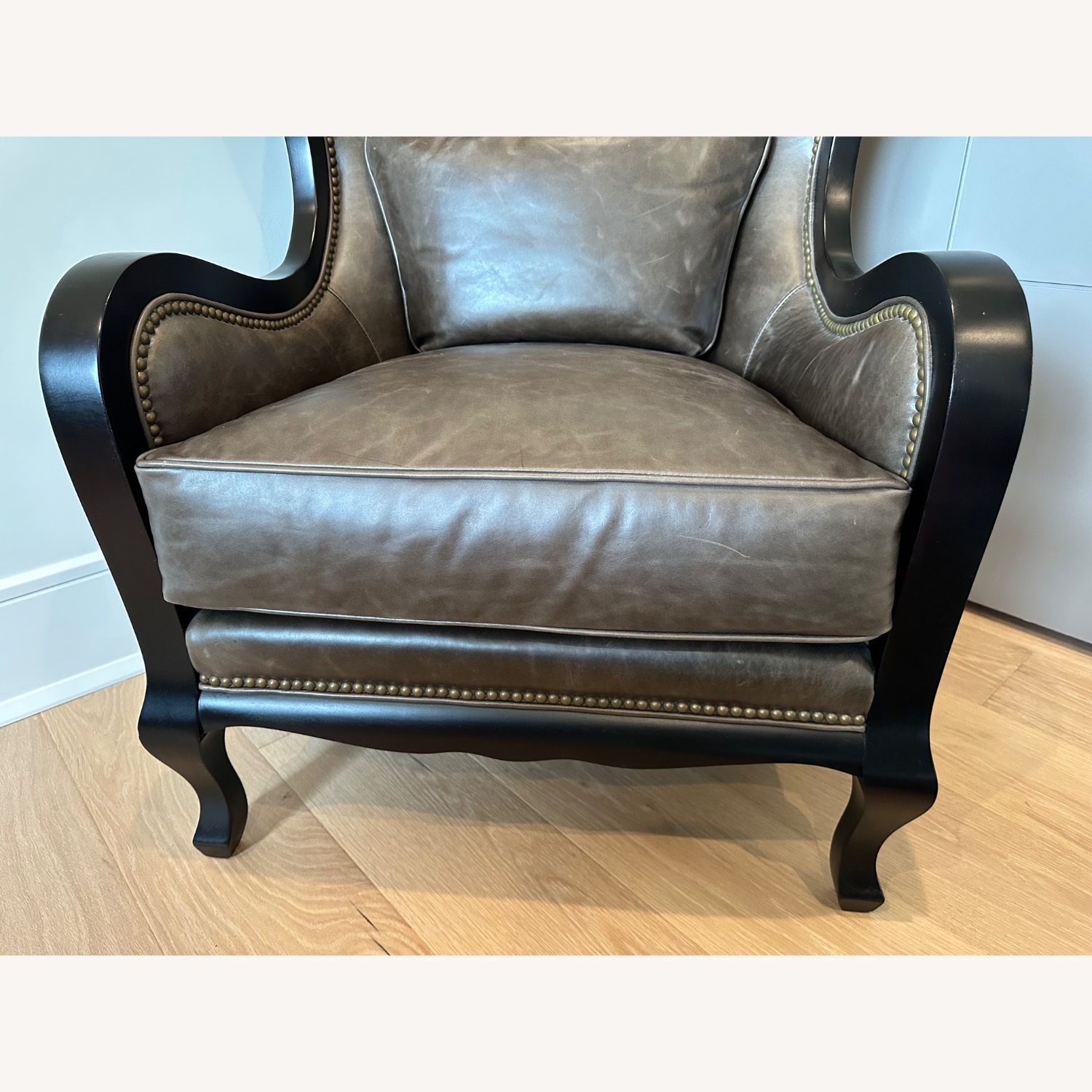 Arhaus Catania Wingback Chair & Matching Ottoman - image-10