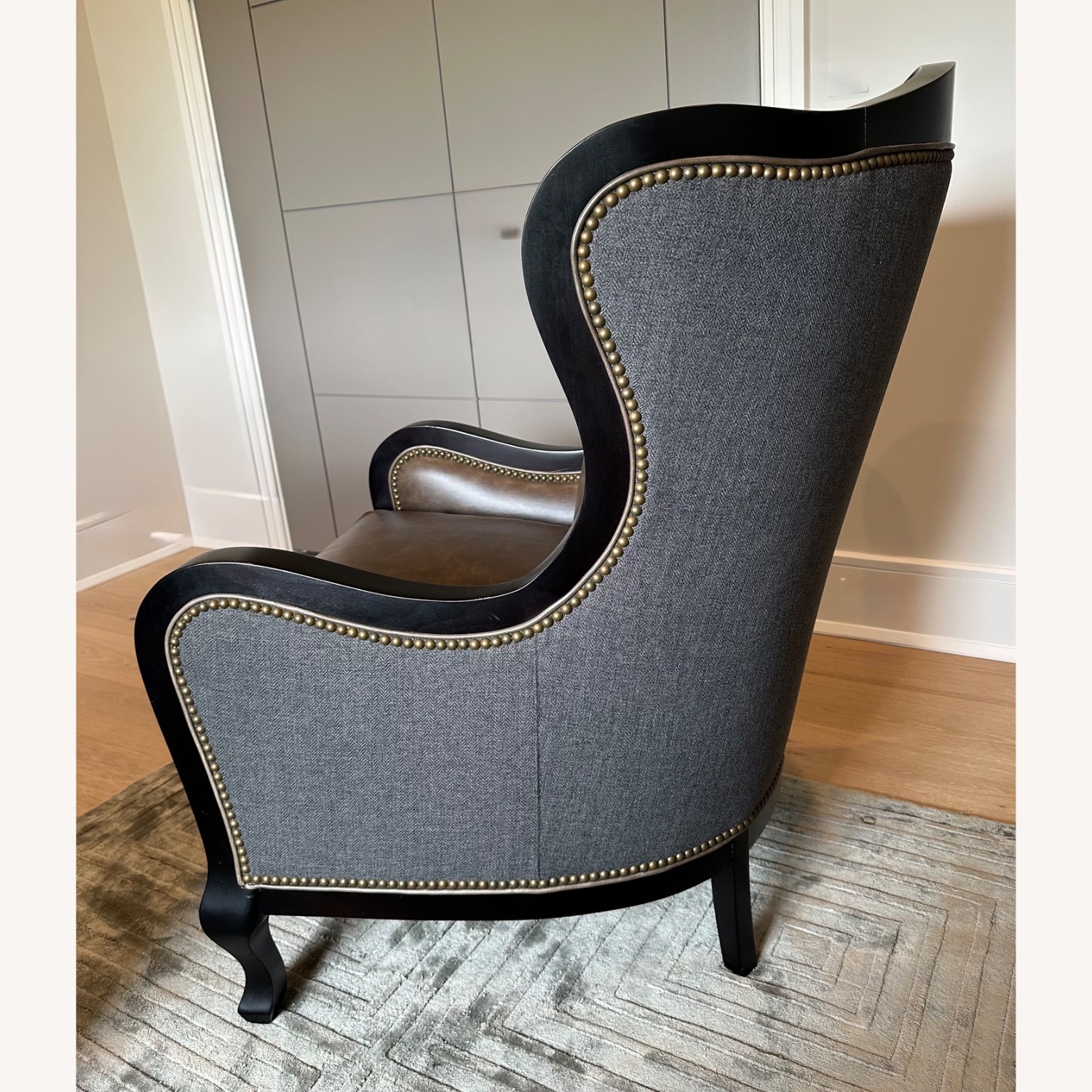Arhaus Catania Wingback Chair & Matching Ottoman - image-13