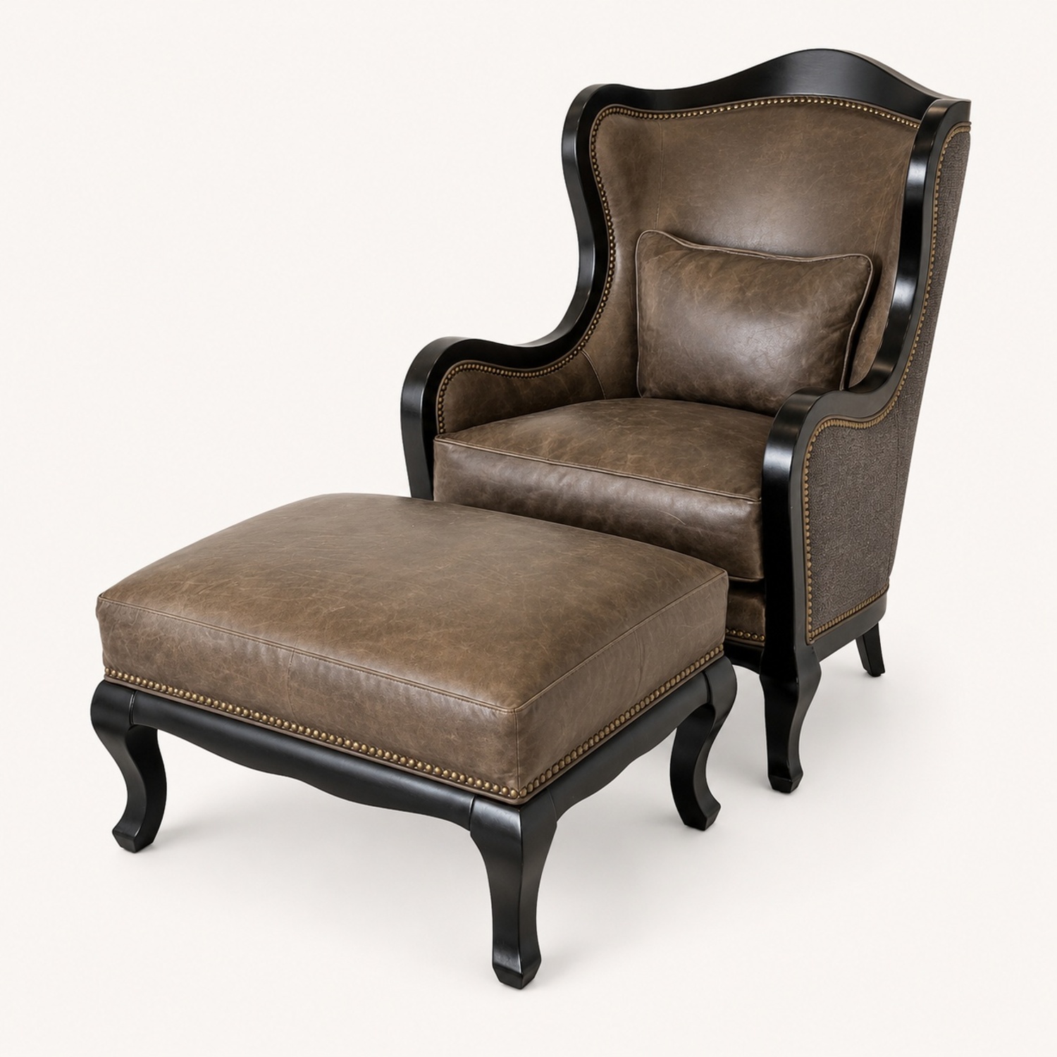 Arhaus Catania Wingback Chair & Matching Ottoman - image-20