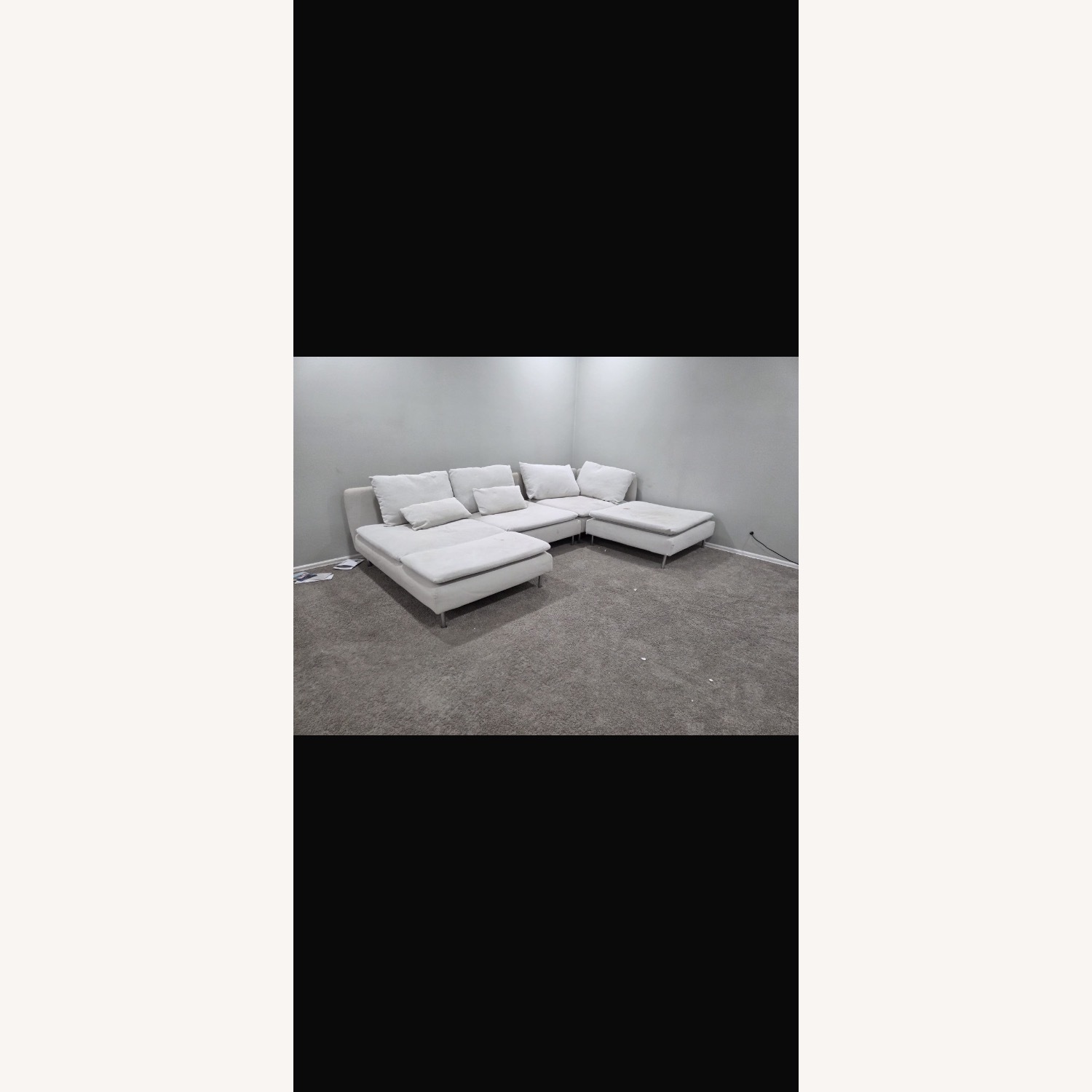 IKEA White Fabric 3+ Piece Sectional - image-5