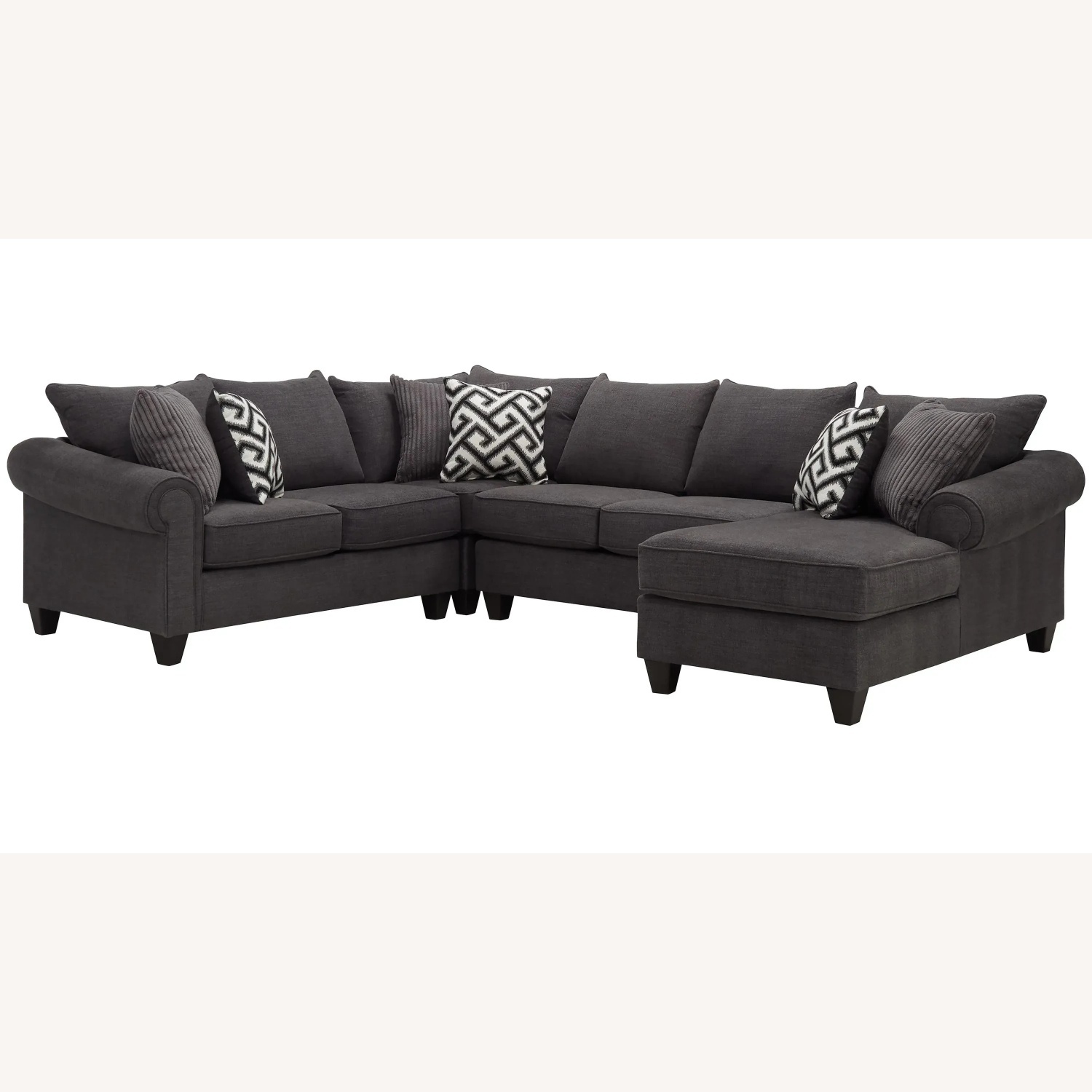 Raymour & Flanigan Dark Gray 3+ Piece Sectional - image-11