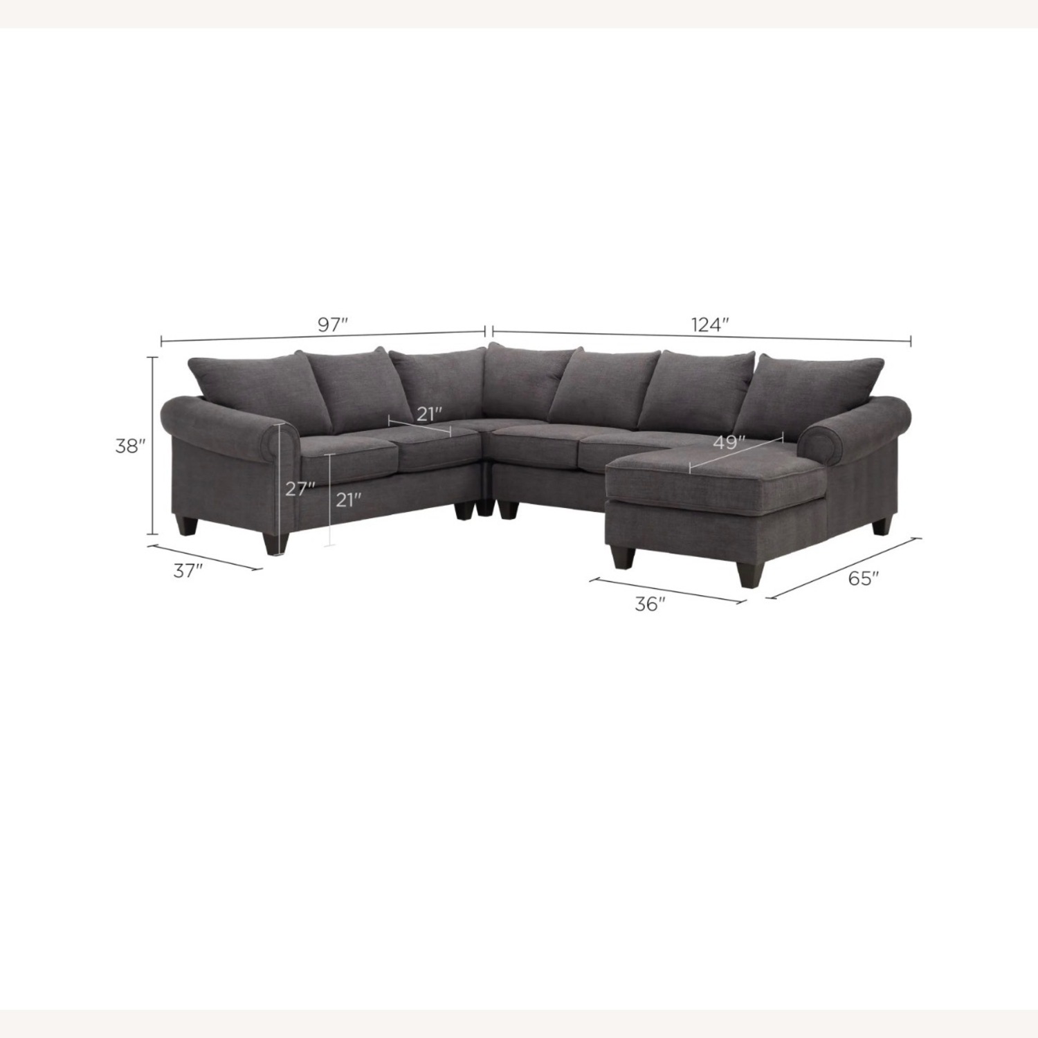 Raymour & Flanigan Dark Gray 3+ Piece Sectional - image-10