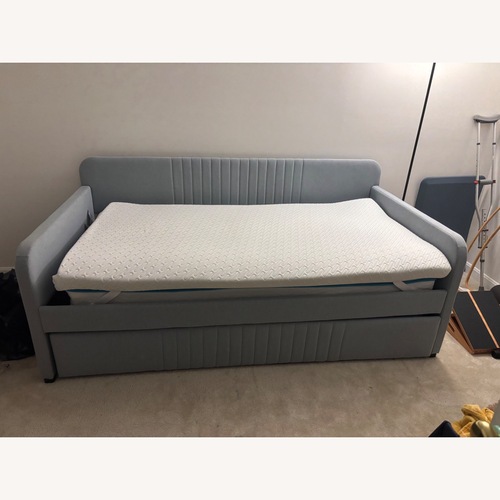 Used Light Blue Daybed W Trundle for sale on AptDeco