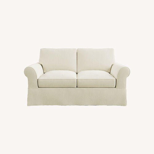 Used Pottery Barn Comfort Slipcovered Loveseat for sale on AptDeco