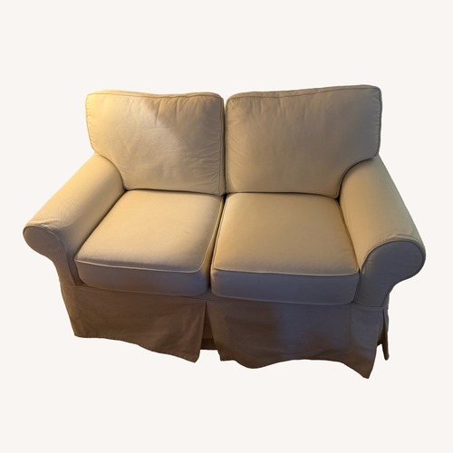 Used Pottery Barn Comfort Slipcovered Loveseat for sale on AptDeco