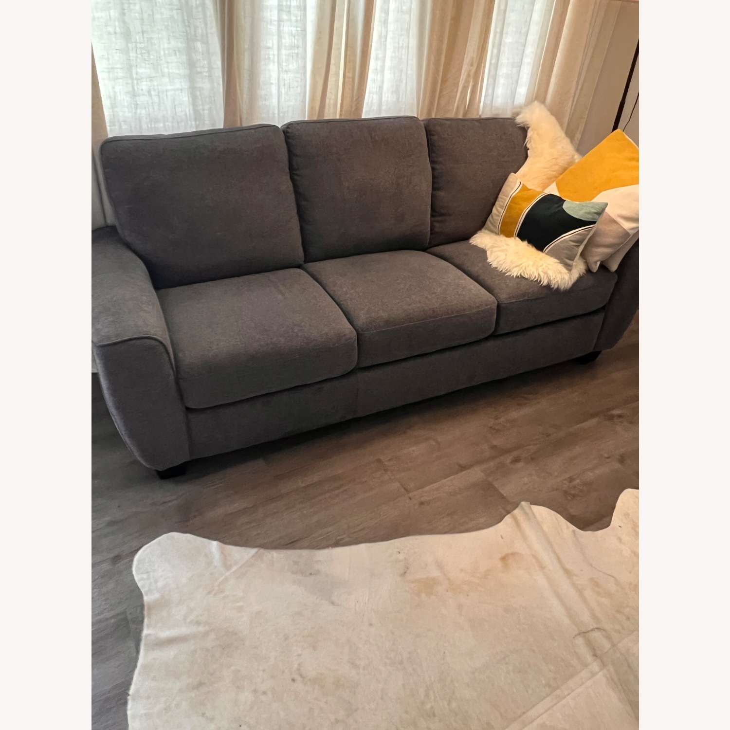 Macy's Myriem Dark Gray Fabric 3+ Seater Sofa - image-2