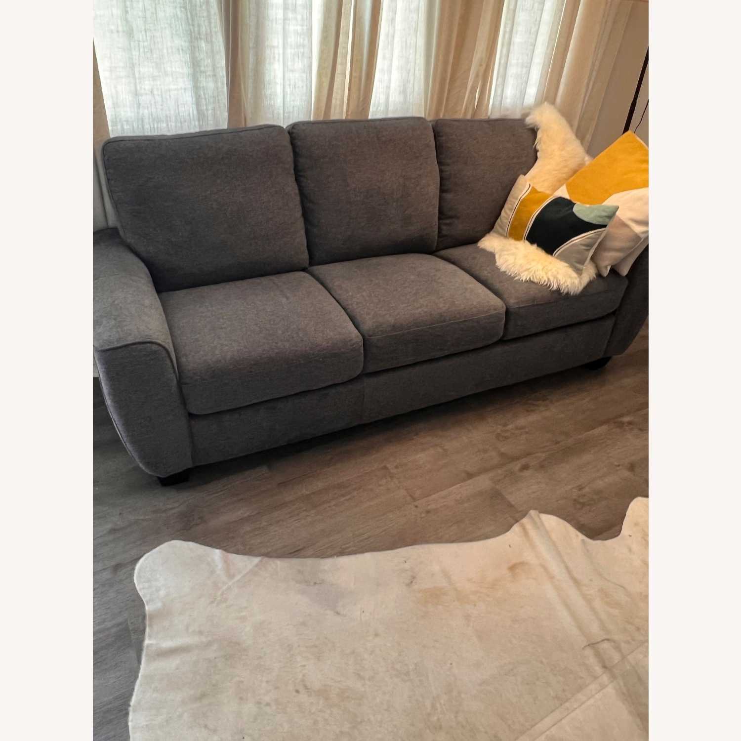 Macy's Myriem Dark Gray Fabric 3+ Seater Sofa - image-3