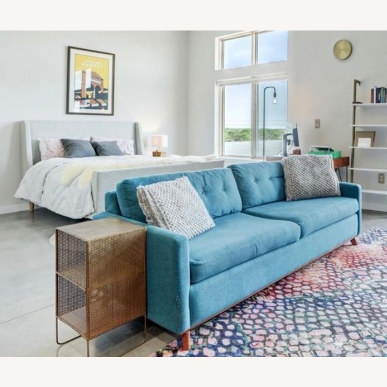 Joybird Hopson Blue Fabric Sleeper Sofa - image-5