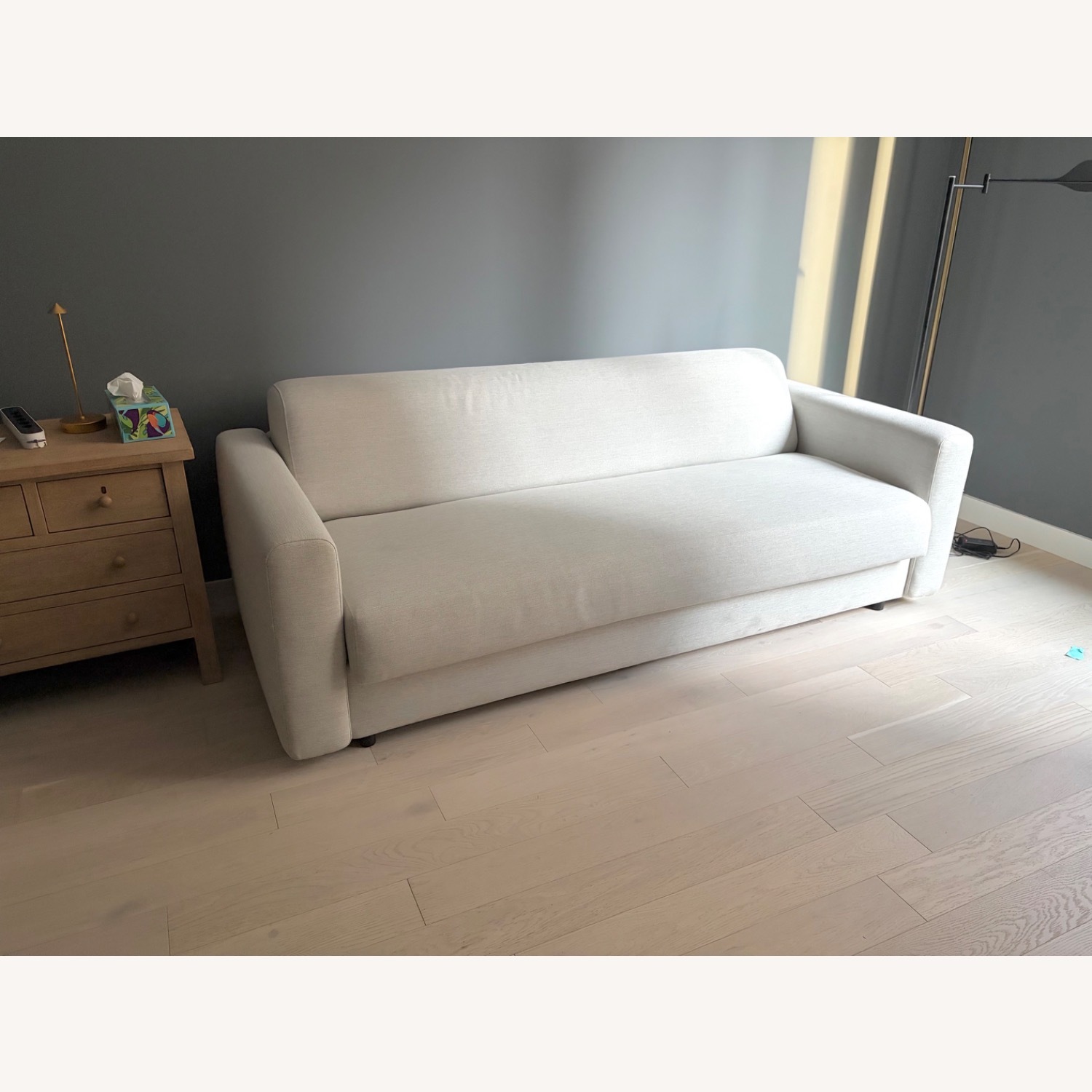 Create Comfort Natural Fabric Sleeper Sofa - image-1