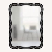 Wavy Black Modern Wall Mirror