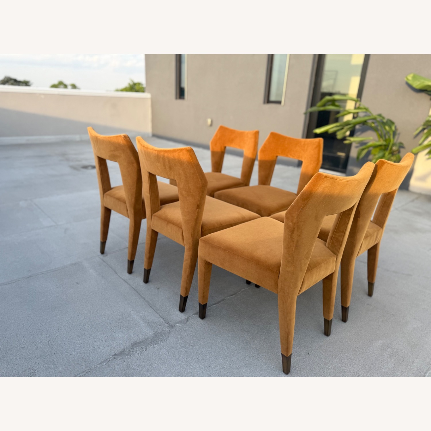 Light Brown Velvet Dining Chairs - image-5