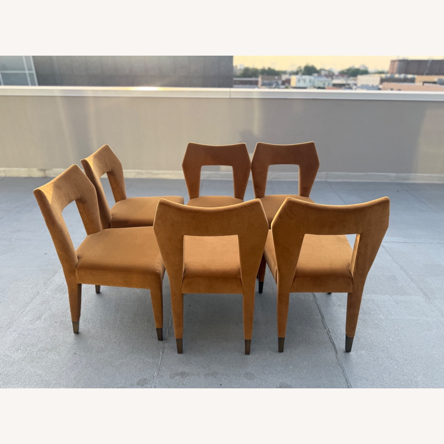 Light Brown Velvet Dining Chairs - image-3