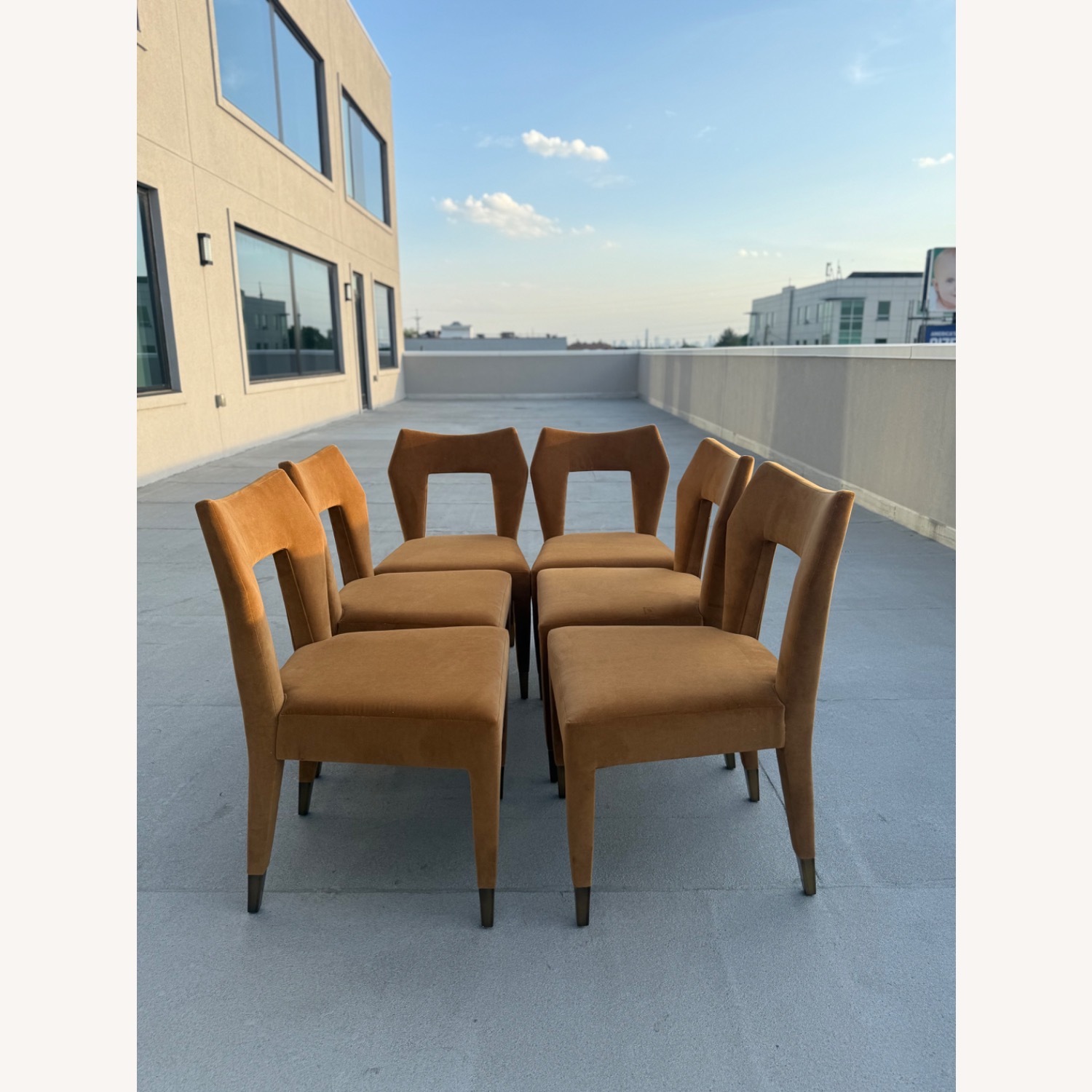 Light Brown Velvet Dining Chairs - image-8