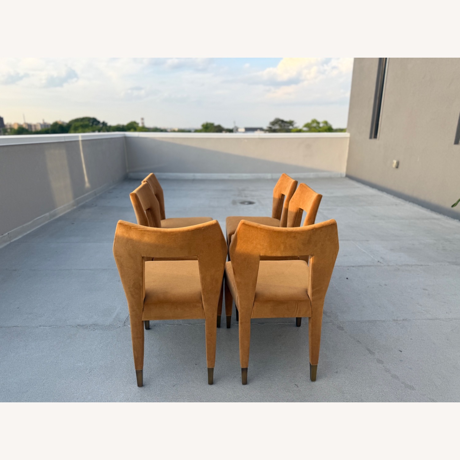 Light Brown Velvet Dining Chairs - image-4