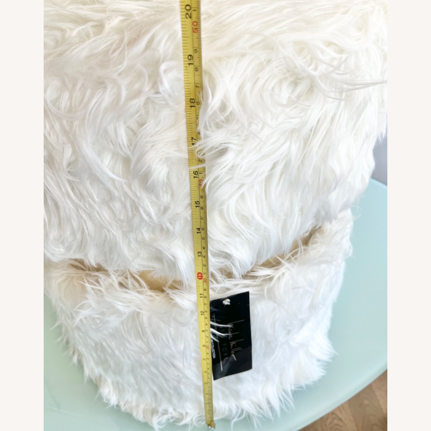 Nicole Miller Inspired Homes White Ottoman - image-11