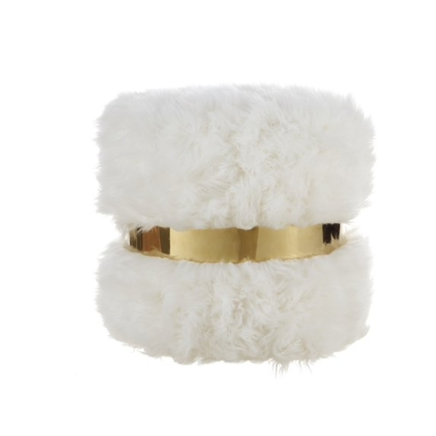 Nicole Miller Inspired Homes White Ottoman - image-18