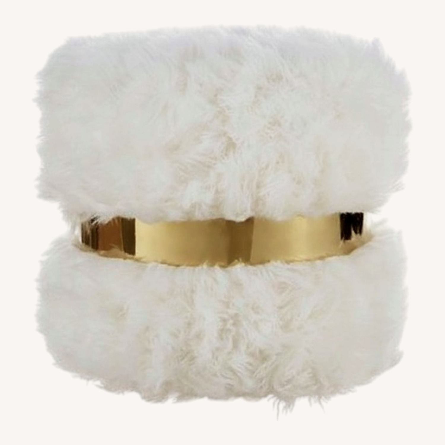 Nicole Miller Inspired Homes White Ottoman - image-0